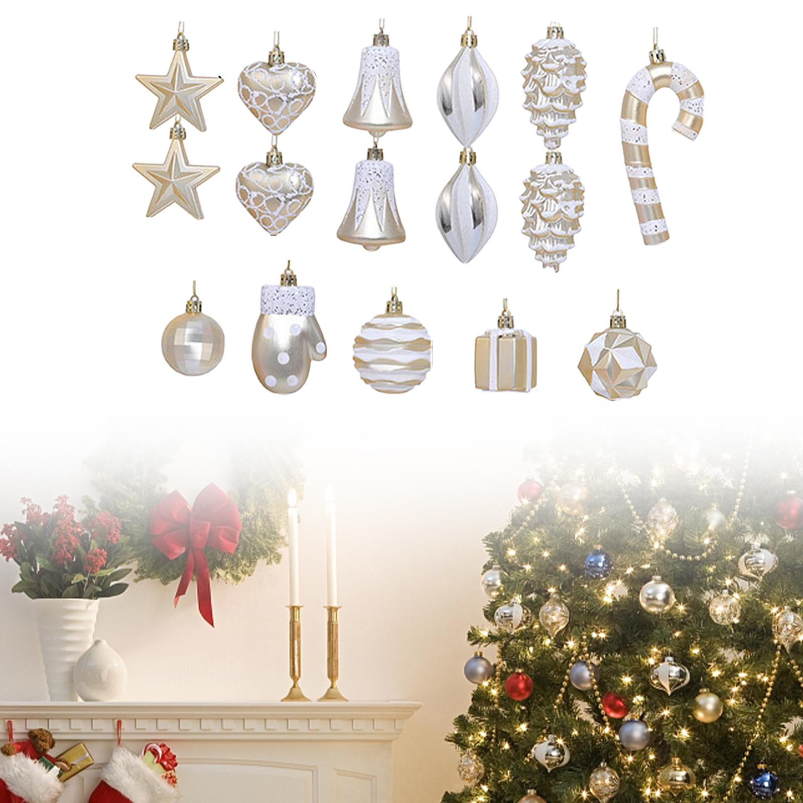 16 Pieces Christmas Balls Holiday Party Miniatures Craft Xmas Small Pendants Champagne