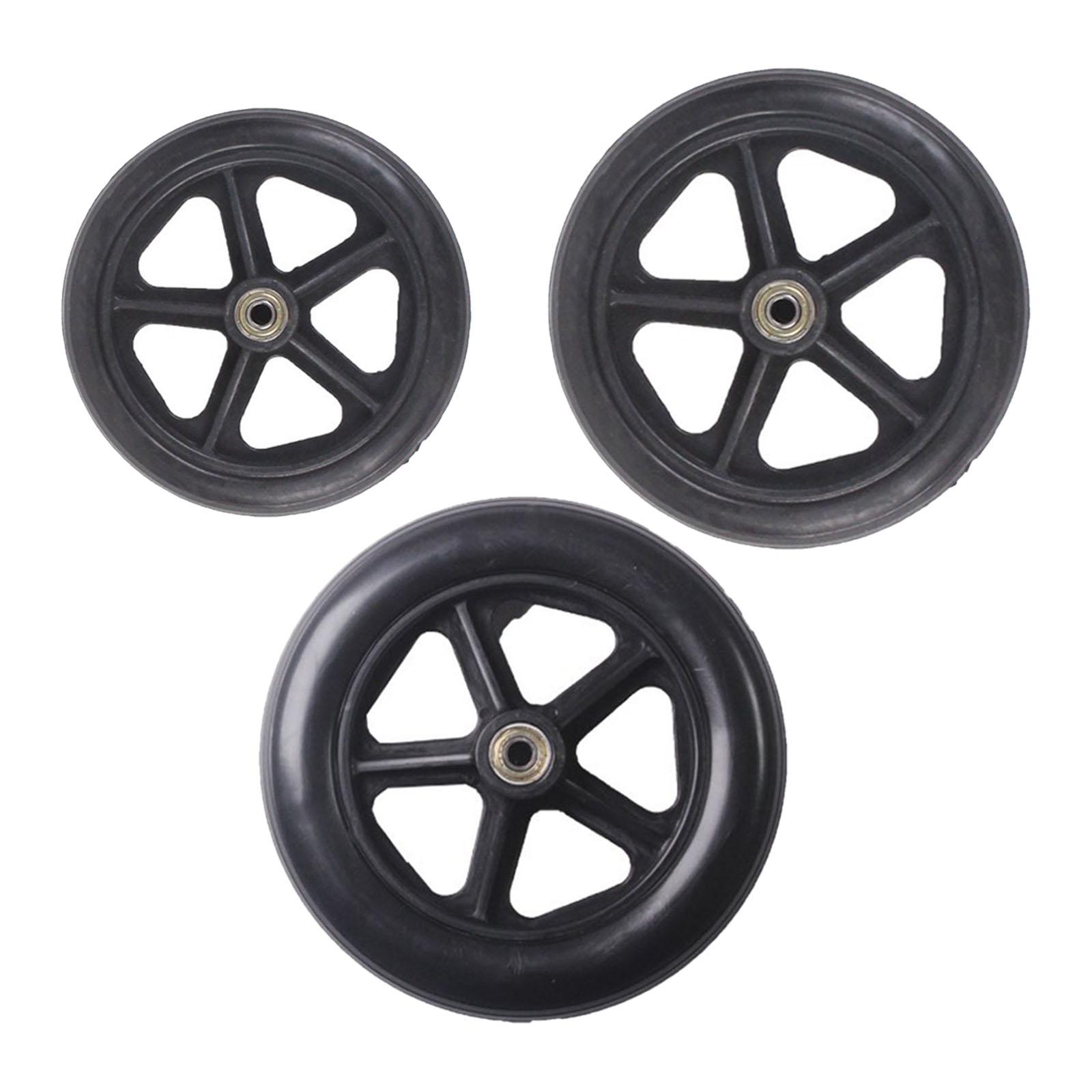4xWheelchair Front Wheel Replacement Accessories Black Rollers 6inch
