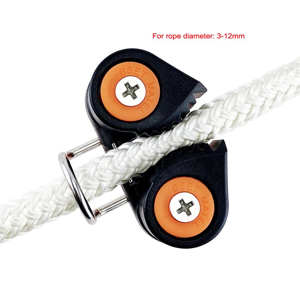 Composite Sailboat 2 Row Ball Bearing Cam Cleat with Leading Ring Orange