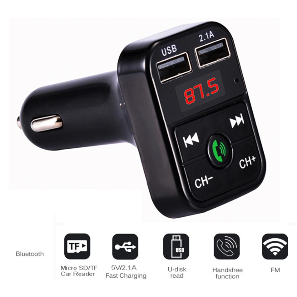 Fm Transmitter  4.1 Wireless Car Usb Charger Mp3 Player Black