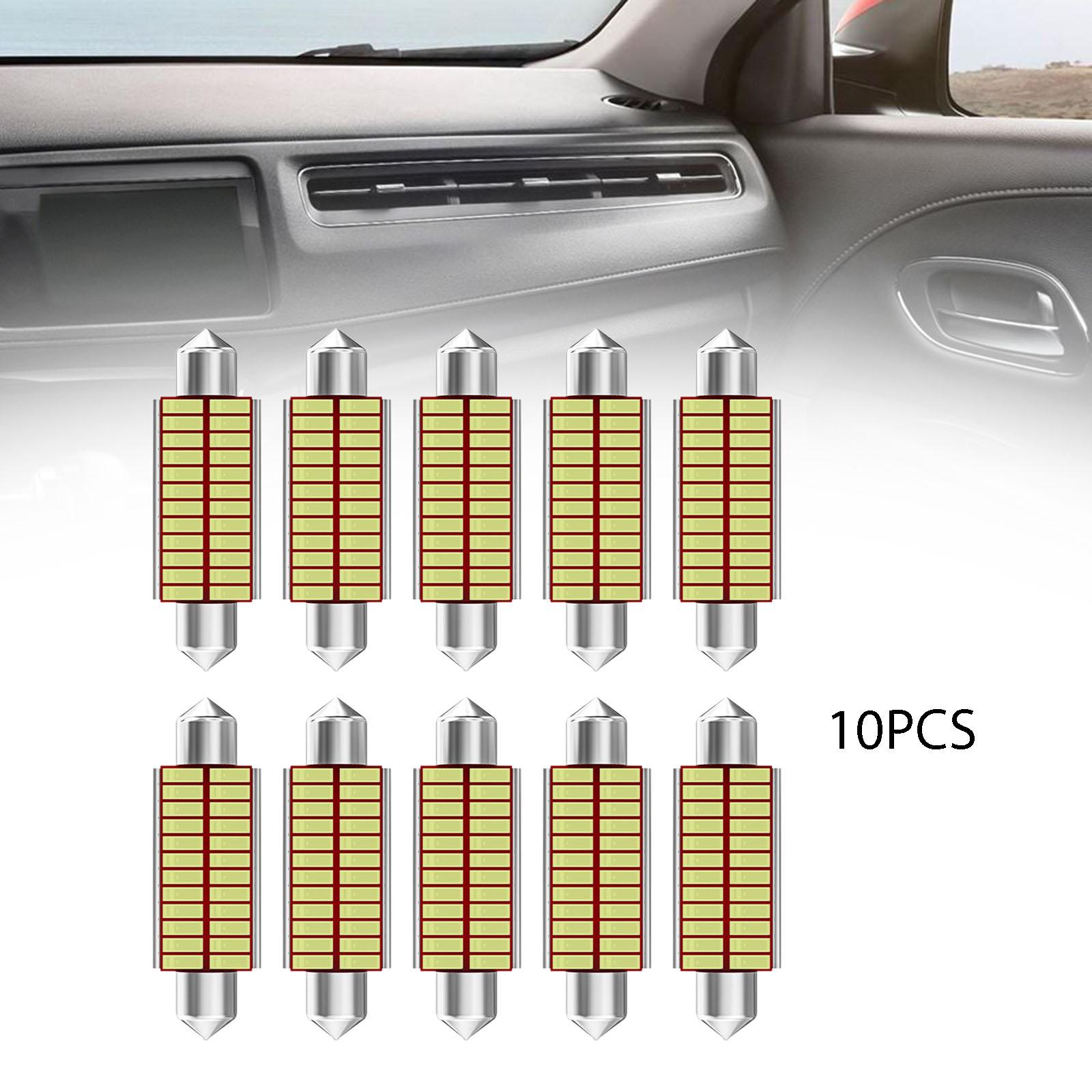 10Pcs Car Interior Light Trunk Light Accessories Light Dome Light Bulbs 41mm