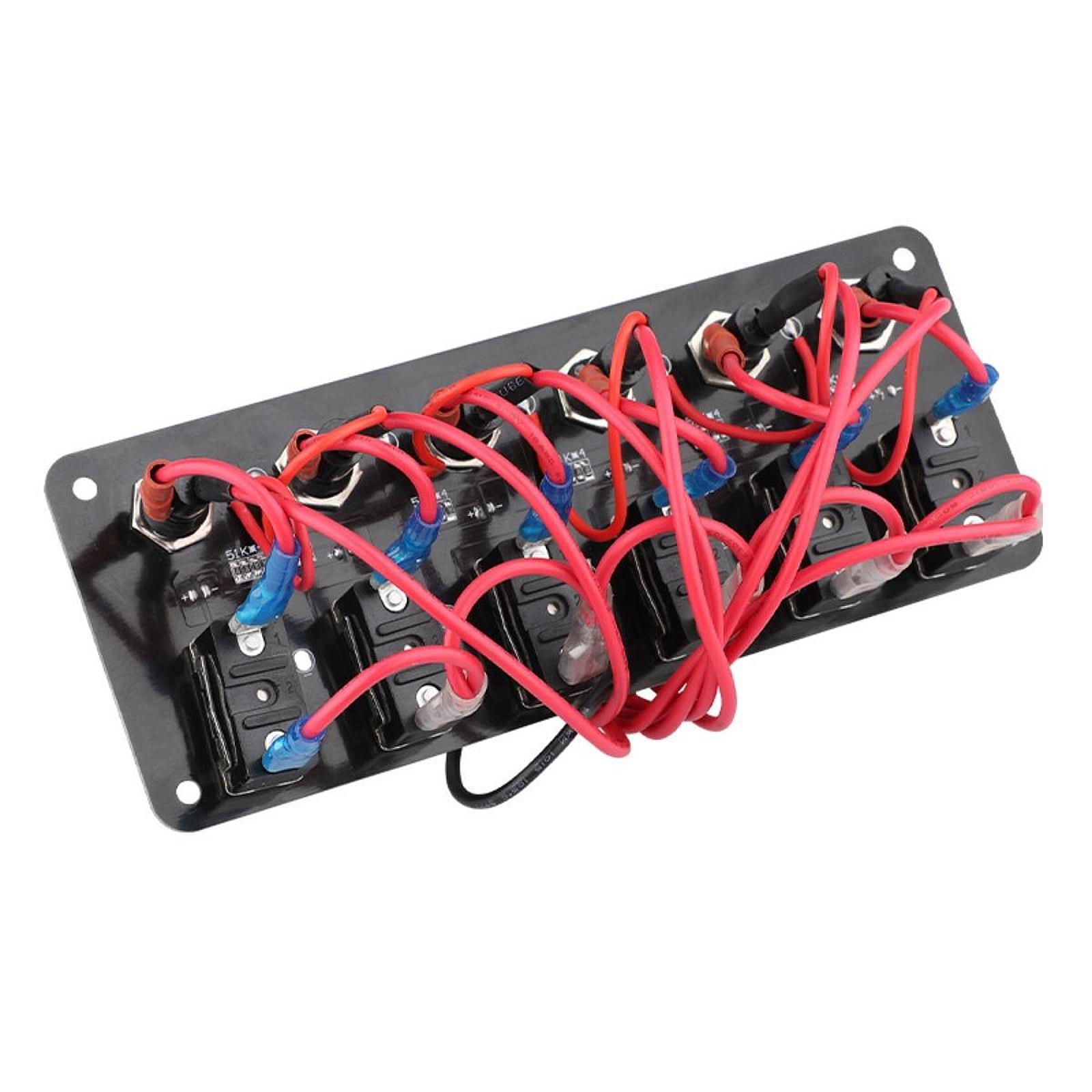 Toggle Switch Panel Car Motorhomes 6 Gang Boat Multifunctional Rocker Switch