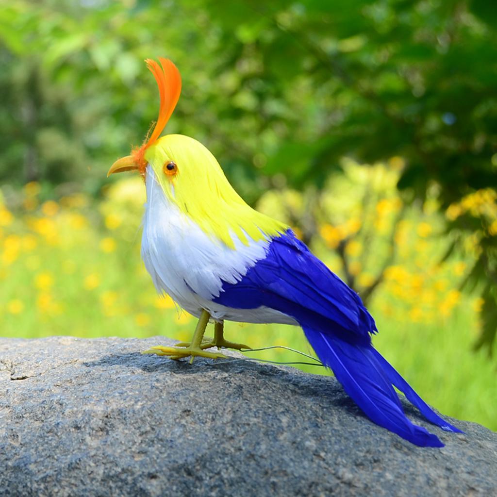 Lifelike Perched Woodland Birds Artificial Feathered Bird Crafts Decor #2