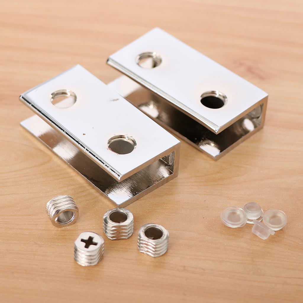 2 pack Zinc Alloy Fixed Glass Clamp Adjustable Glass Brackets C-8-10mm