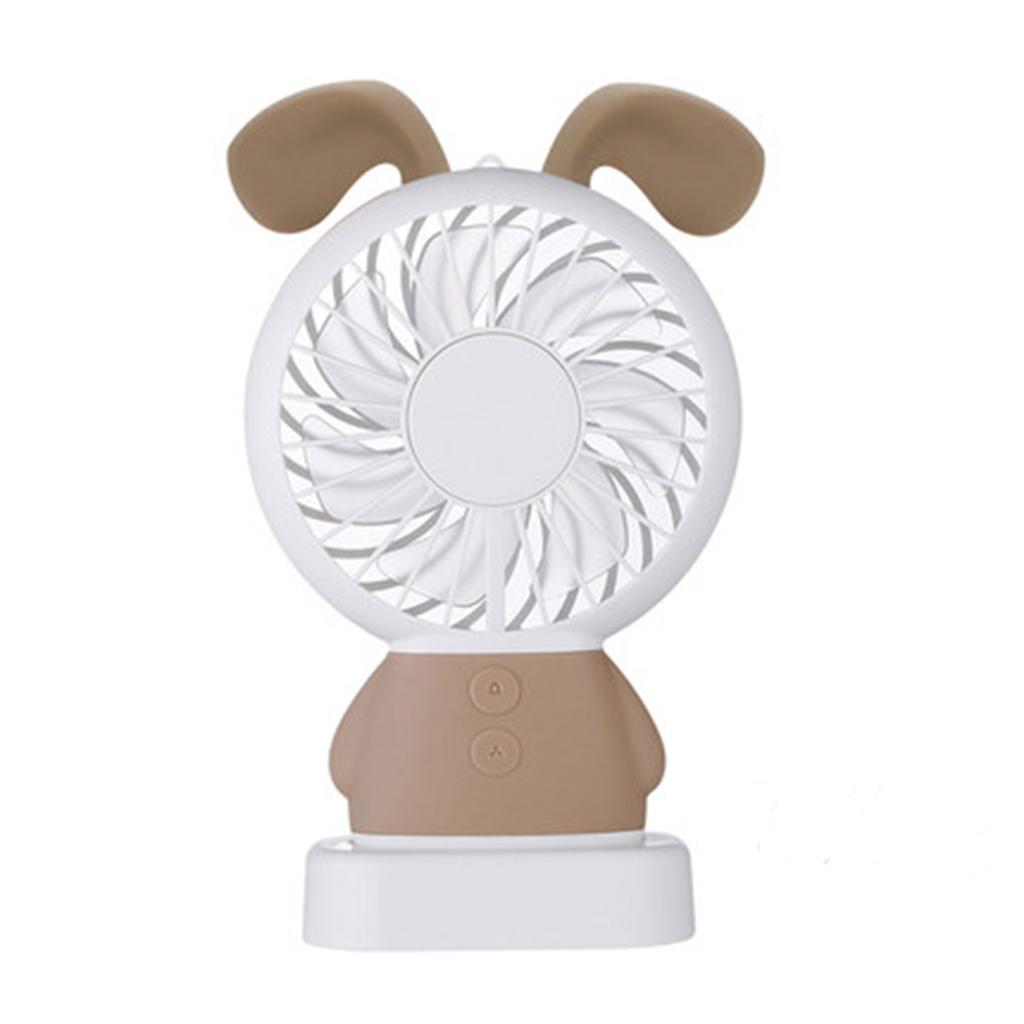 Cute Portable Rechargeable Mini USB Hand Fan Creative Cooling Fans Brown Dog