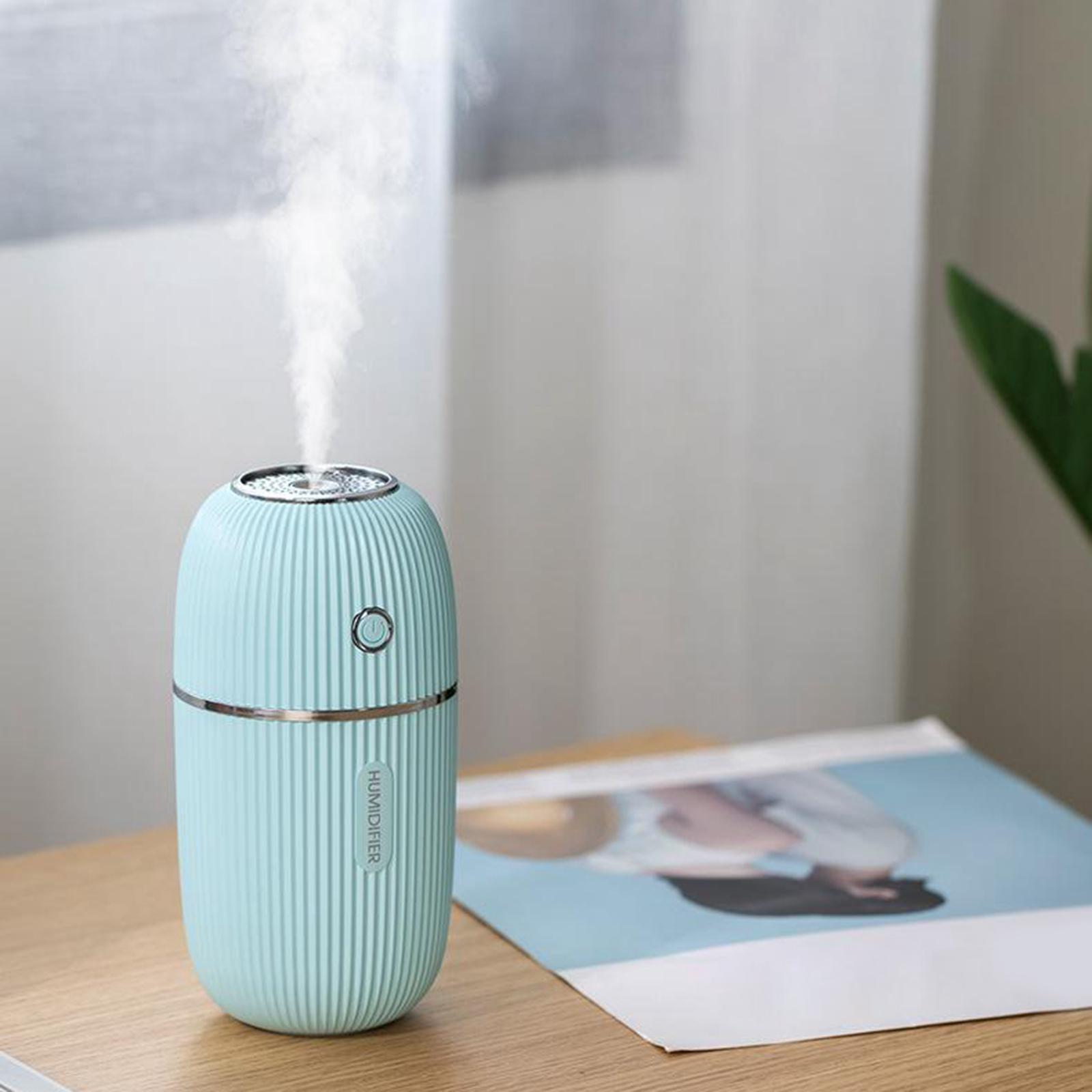 300ml Mini Air Diffuser Cool Mist Purifier Air Humidifier w/ Light Blue