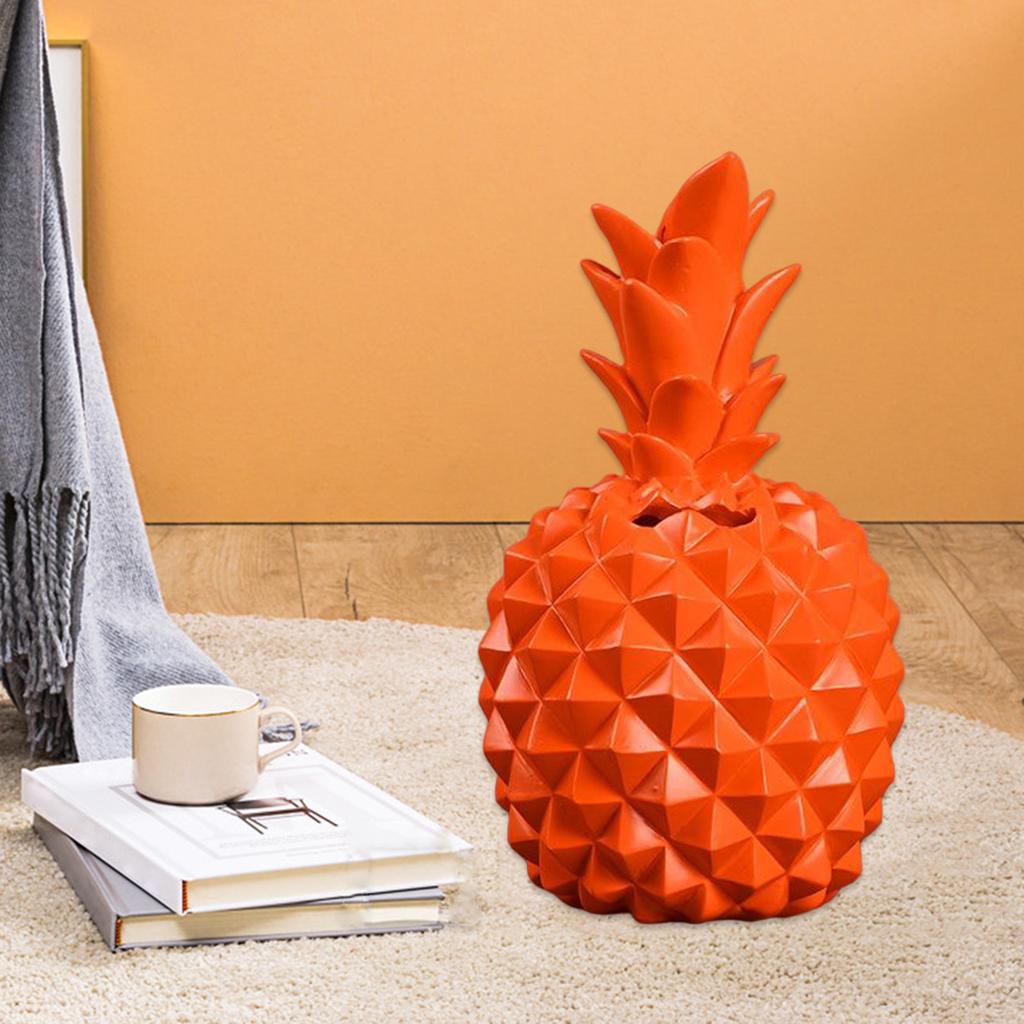 Pineapple Shaped Piggy Can Home Decoration Craft Gift Money Cash Box Orange