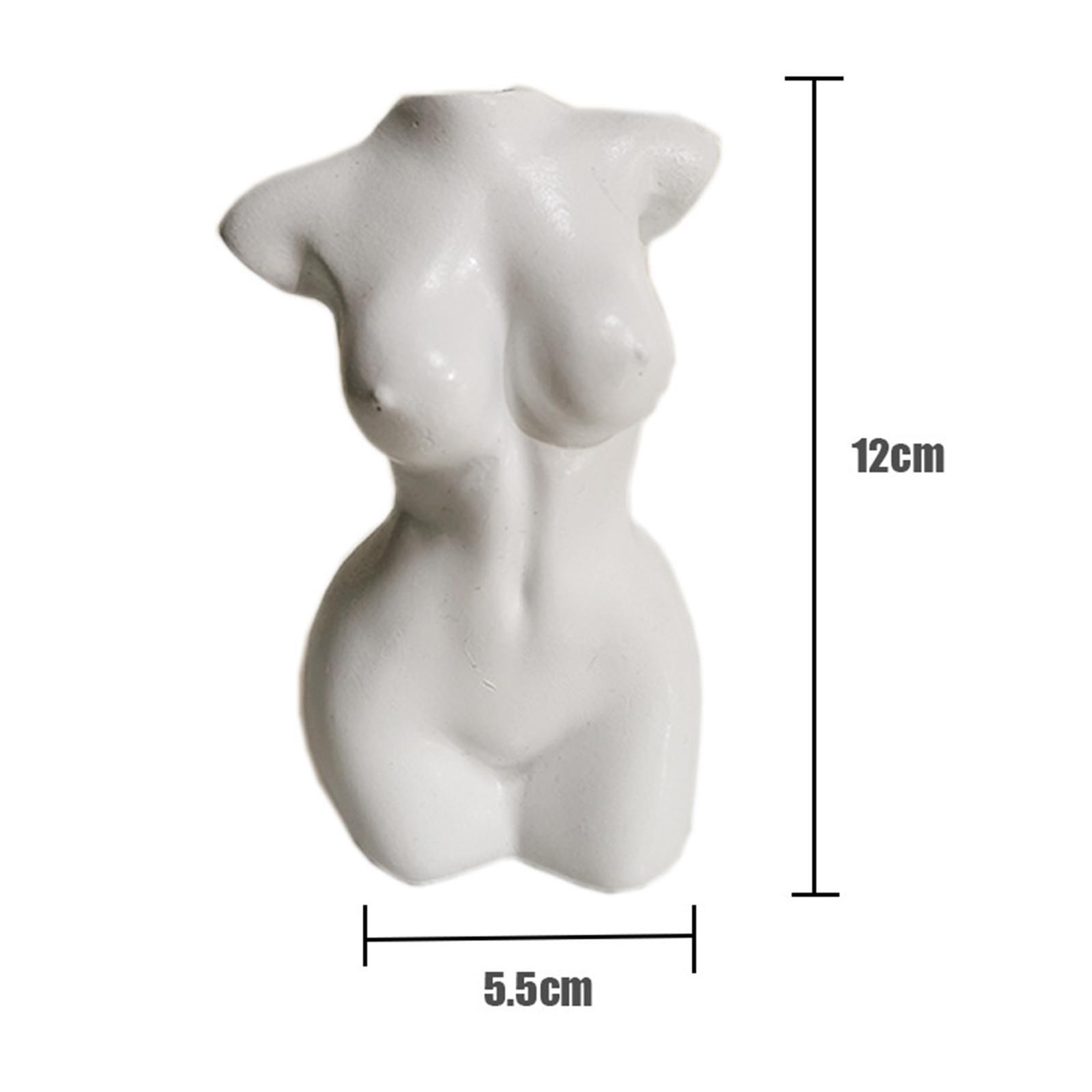 Female Body Vase Plants Pot Art Statue Desktop Decor White
