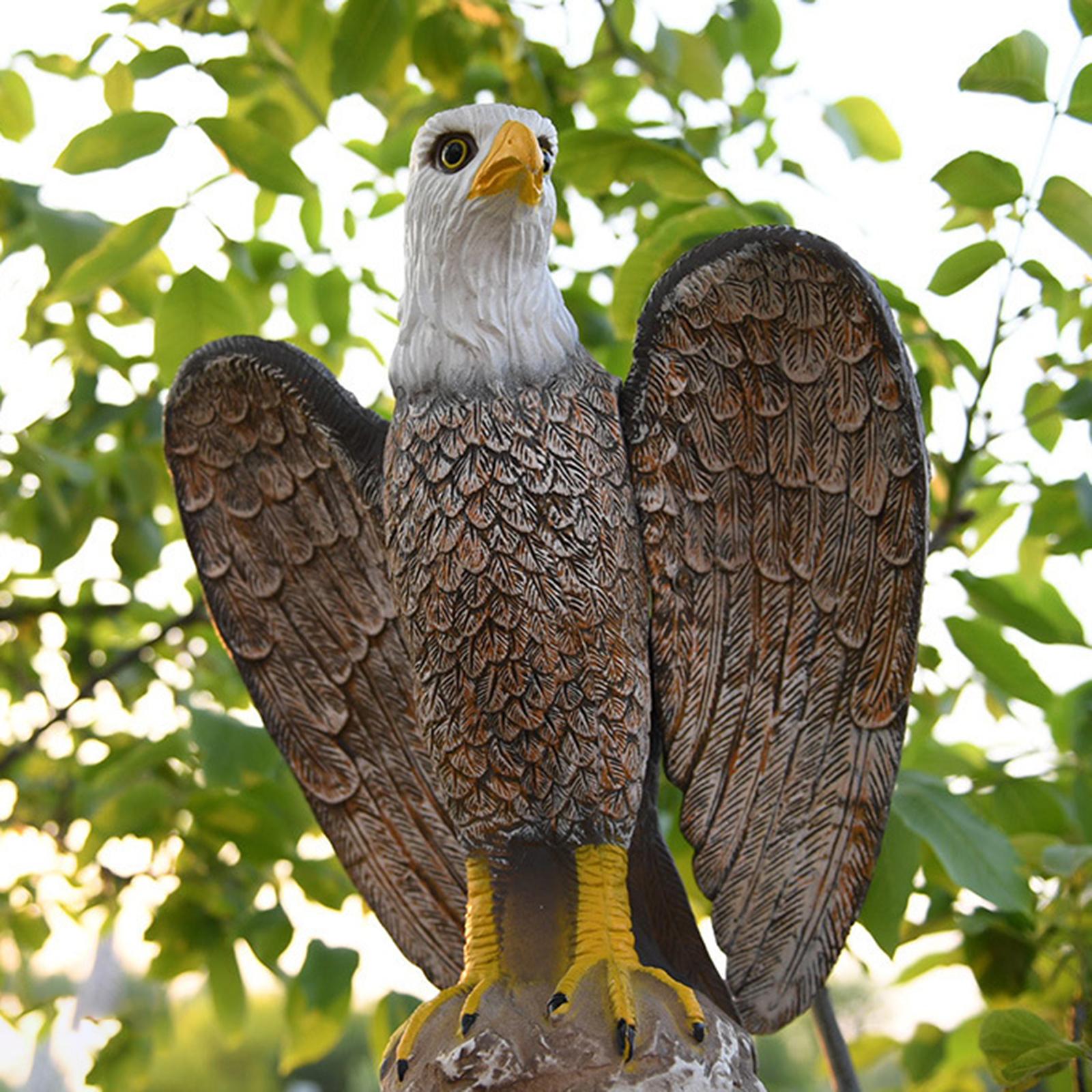 Garden Bird Statue Fake Eagle Decoy Garden Pest Animal Repellent Against