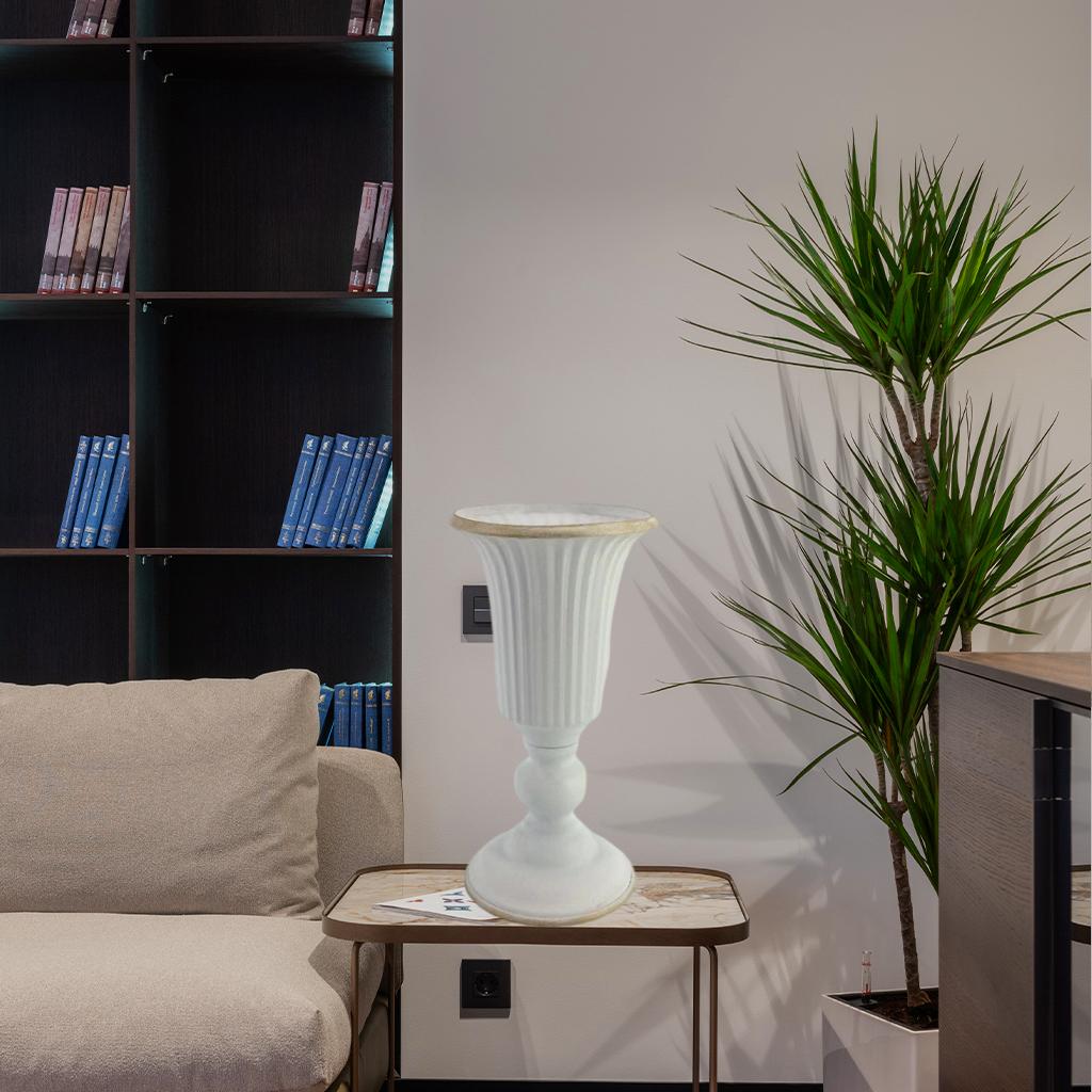 Metal Flower Vase Dried Flowers Plants Holder Home Table Centerpiece White