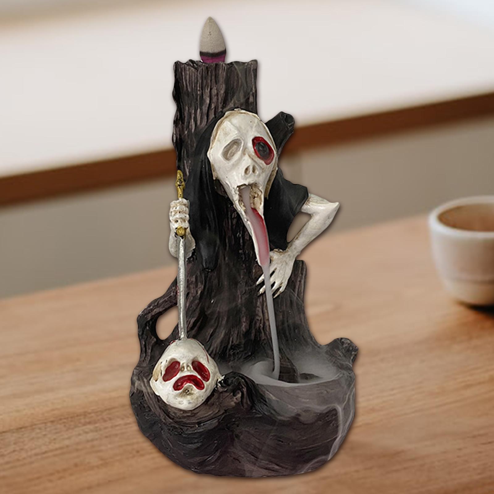 Halloween Backflow Incense Burner Waterfall Smoke Incense Cone Holder Censer