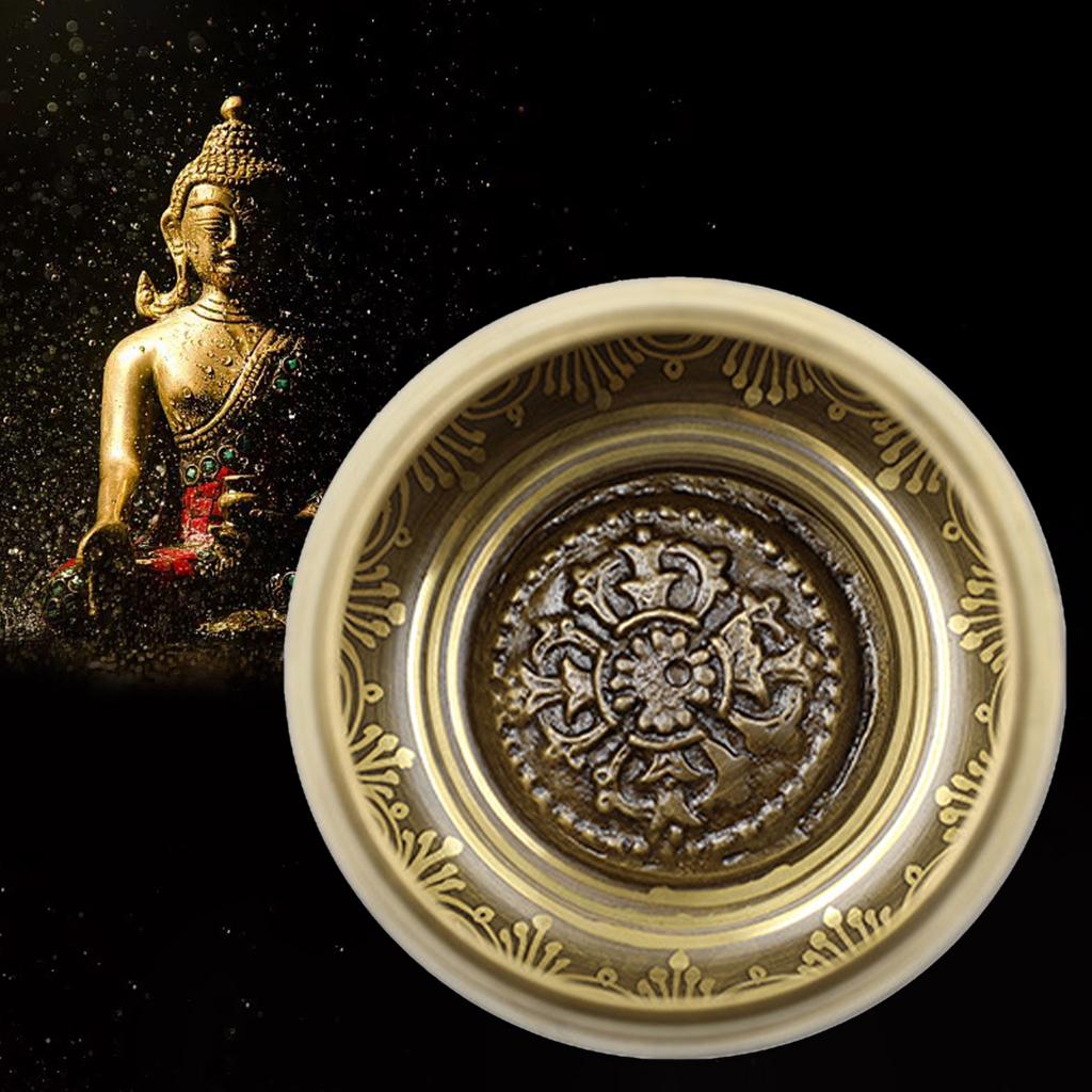 Nepal Singing Bowl Set Meditation Sound Bowl Relaxation Brass Flower of Life