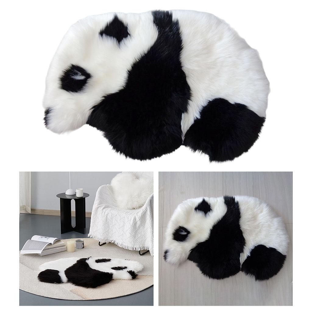 Faux Wool Rugs Shaggy Wool Carpet for Bedroom Living Room Home Decor Panda