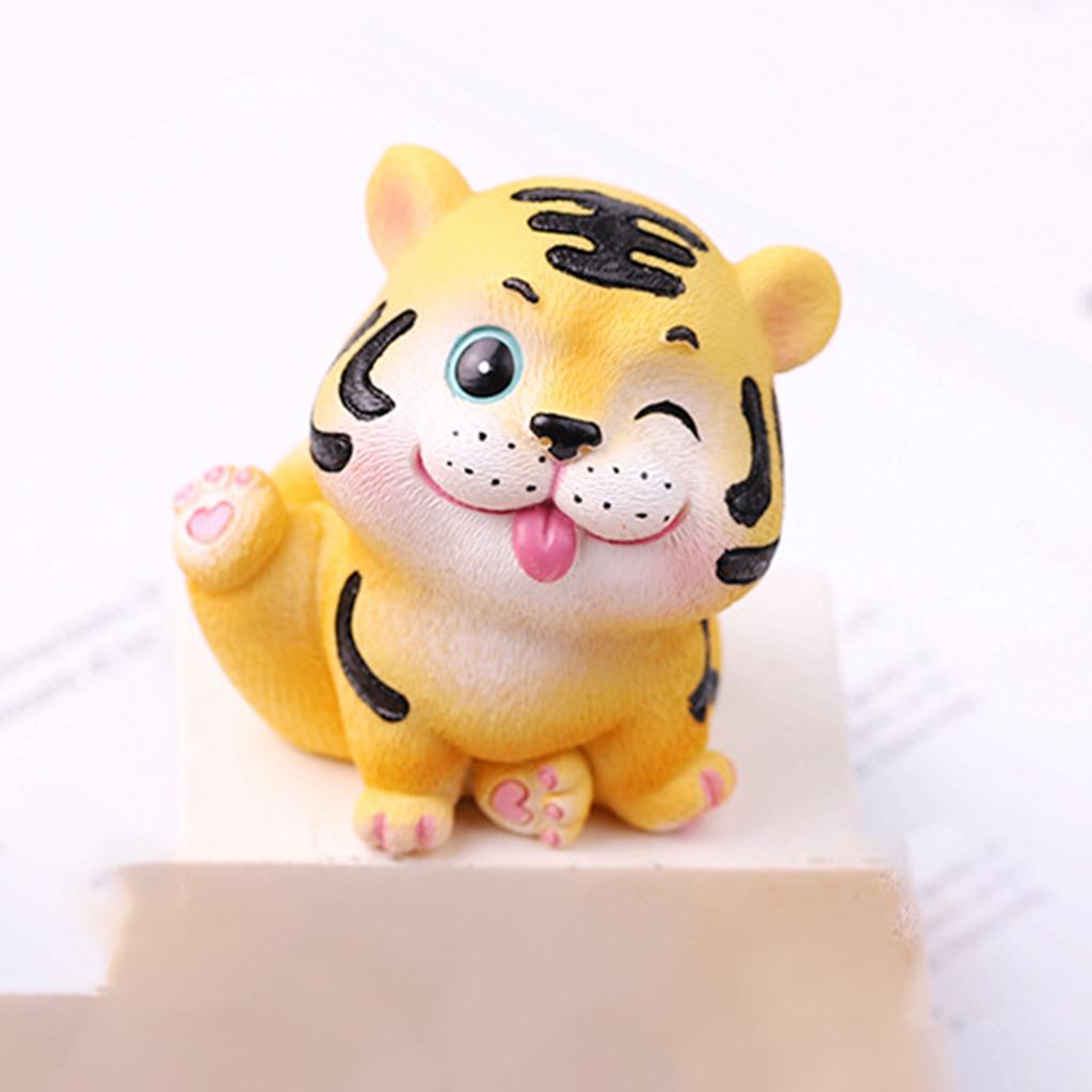 Cartoon Cute Little Tiger Small Statue Little Figurine Crafts Car Ornament B