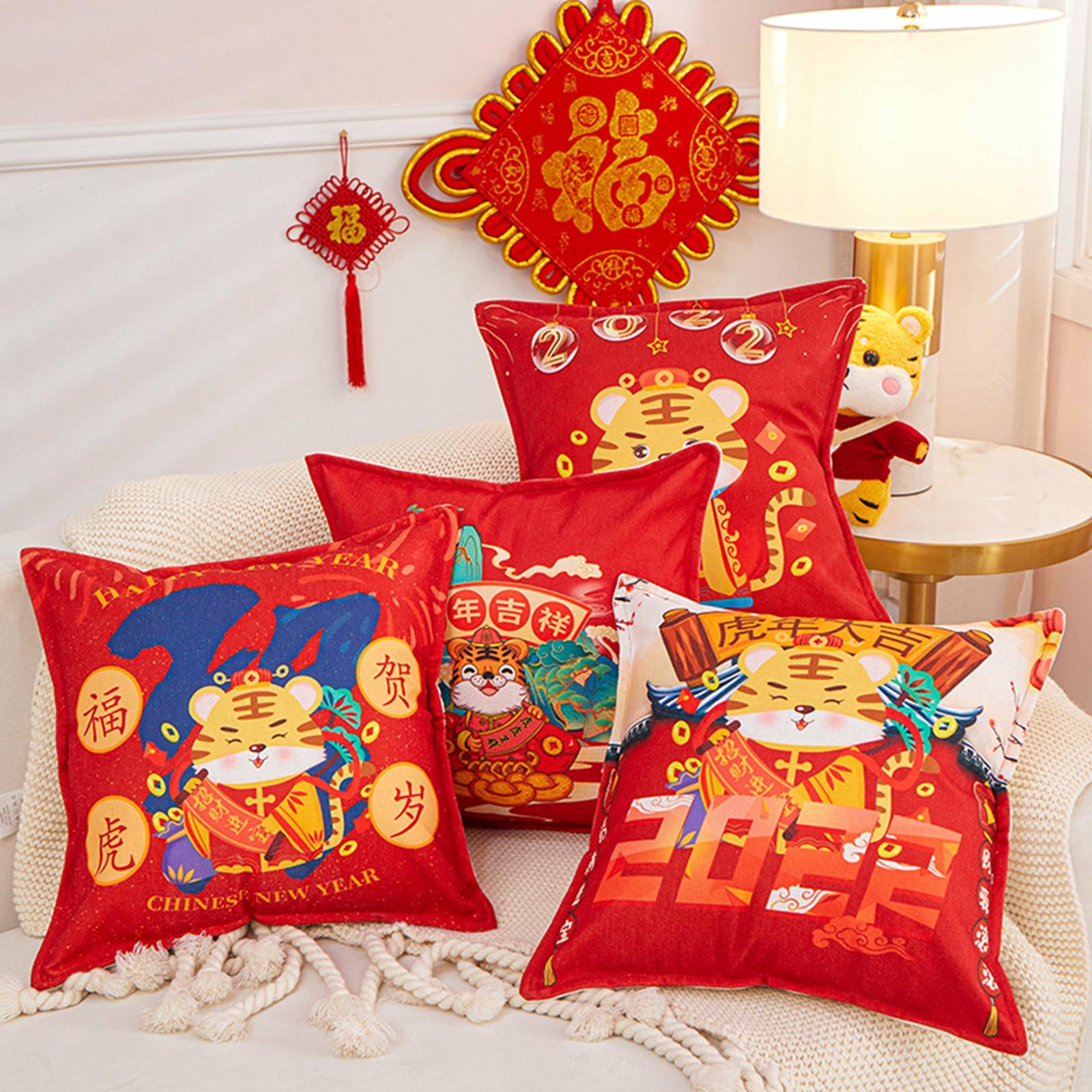 New Year Throw Pillow Covers Home Bedroom Christmas Hotel Cushion Cover C
