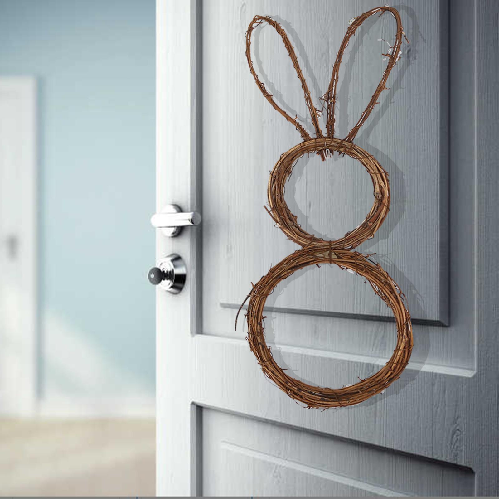 Wall Hanging Easter Bunny Wreath Garland for Front Door Farmhouse Garden M