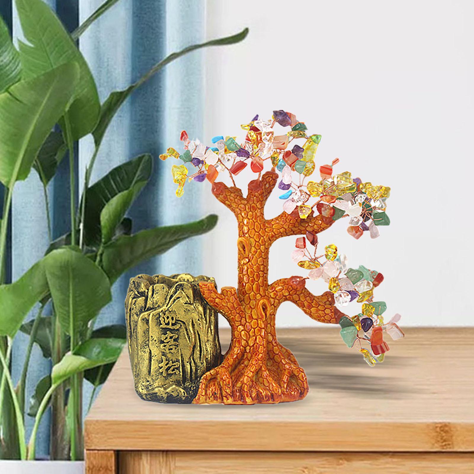 Lucky Money Tree Pen Holder Ornament Statue Crafts for Table Decor color