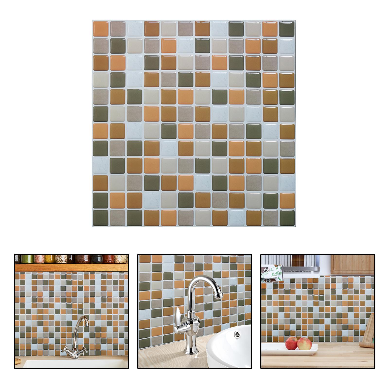 Wall Tile Sticker Waterproof Wallpaper for Home Bathroom Kitchen Decor C