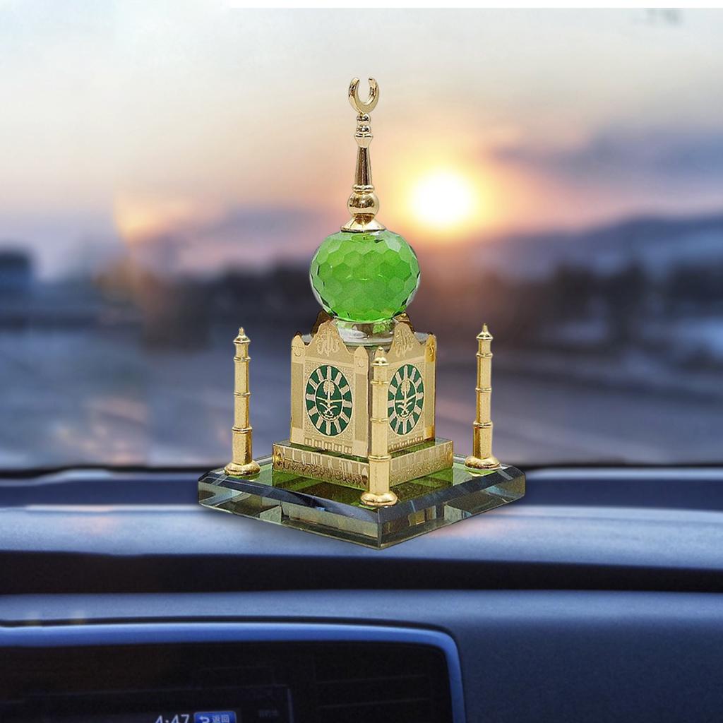 Muslim Model Miniature Clock Car Islamic Building Model Statue  12x21x3.5cm