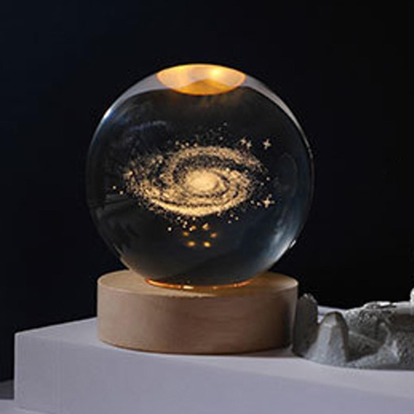 3D Crystal Ball Night Lights LED Educational Light Desk Decor Milky Way