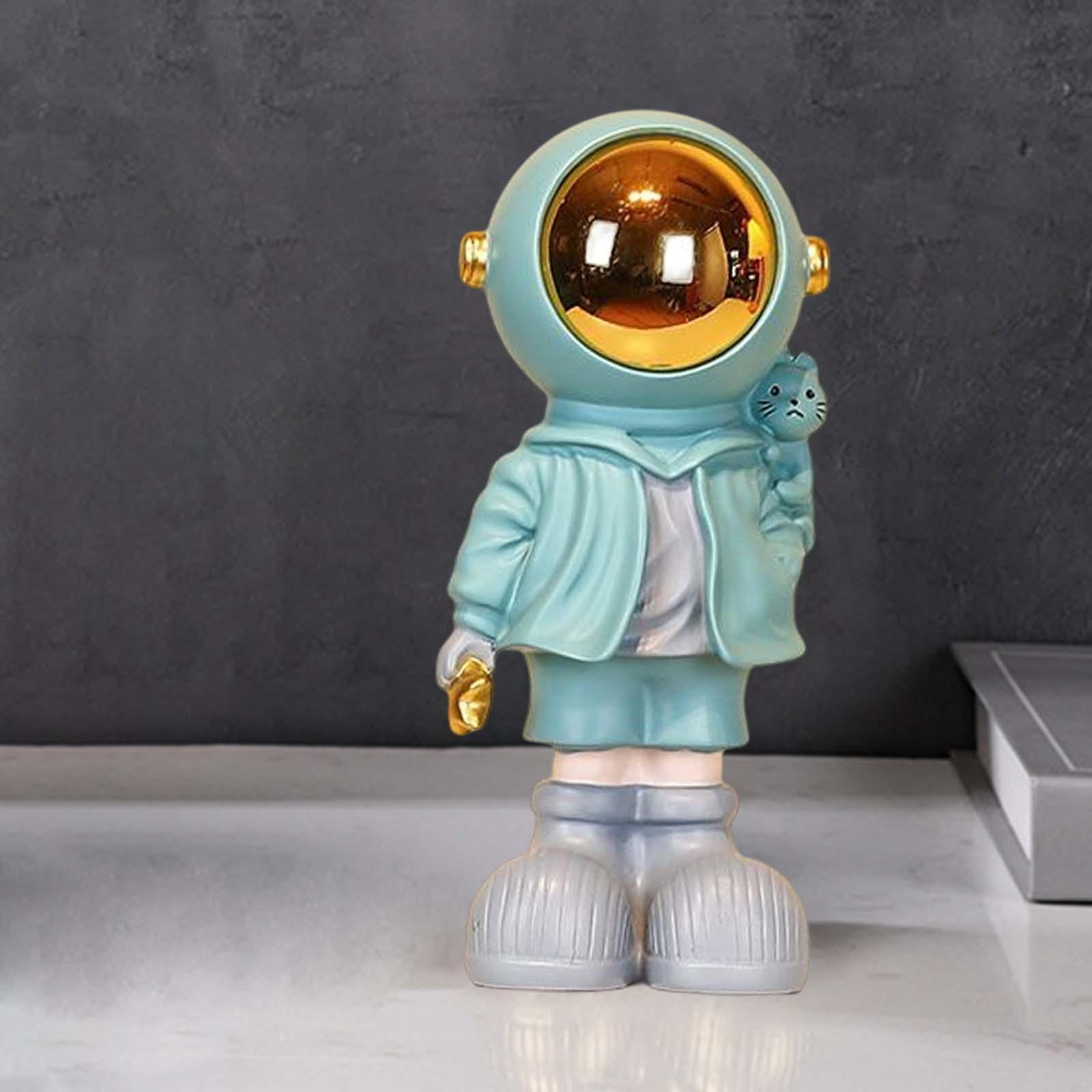 Astronaut Statue Sculpture Great Gift Desktop Decor Birthday Gifts Blue 