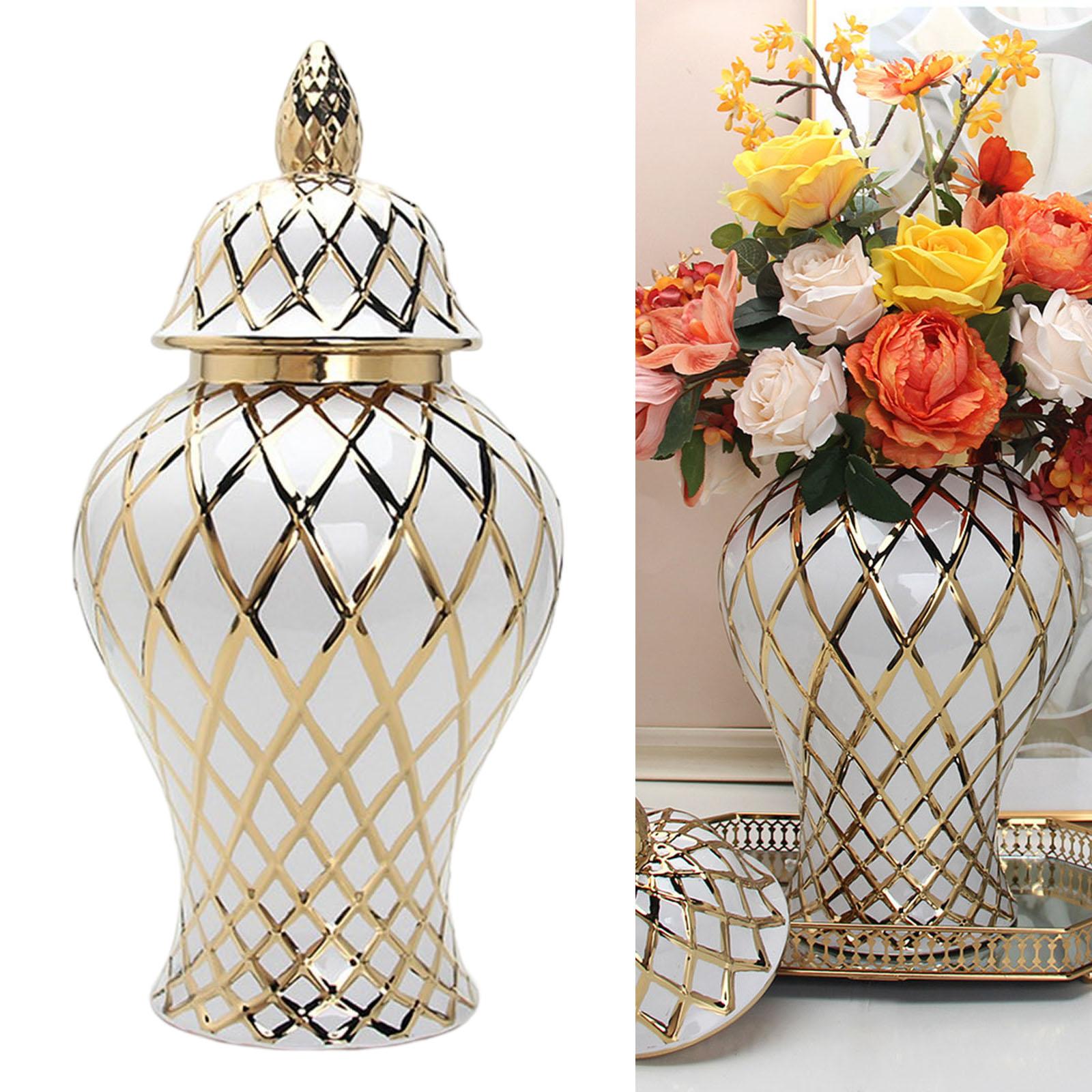 Modern Ceramic Ginger Jar Vase Storage Jar Handicraft Collectible Temple Jar