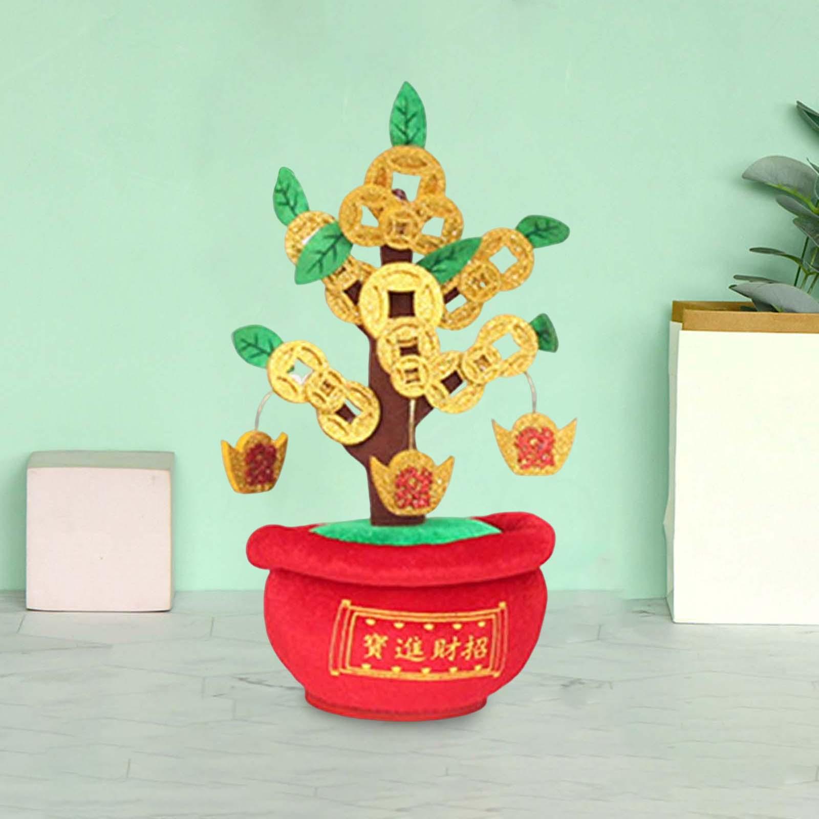 Chinese Artificial Bonsai Money Tree Decoration for Spring Festival Decor S