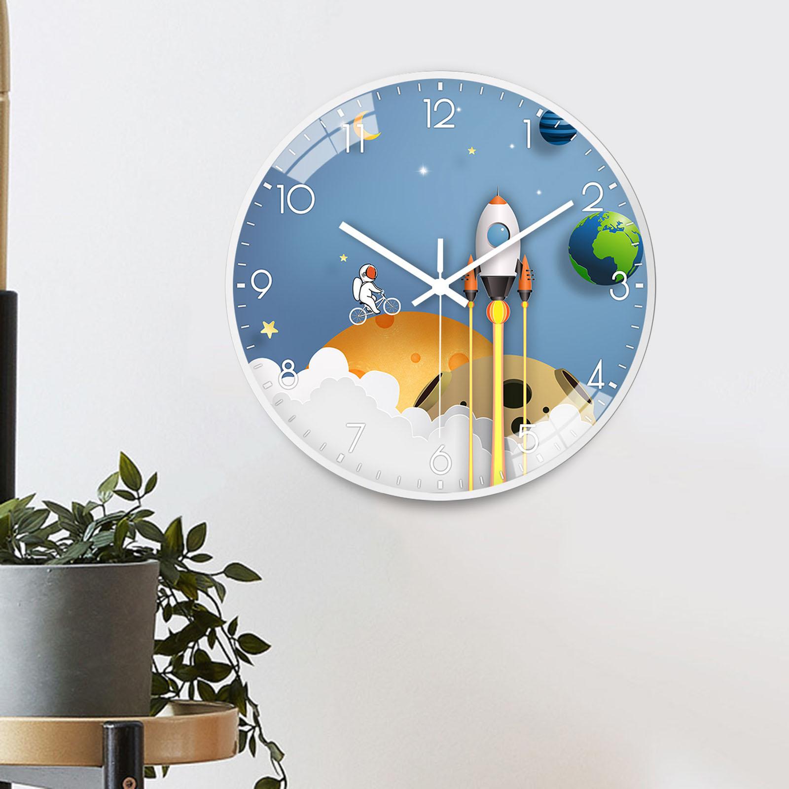 Astronaut Wall Hanging Clocks Non Ticking Quiet Space Decorative Clock StyleD