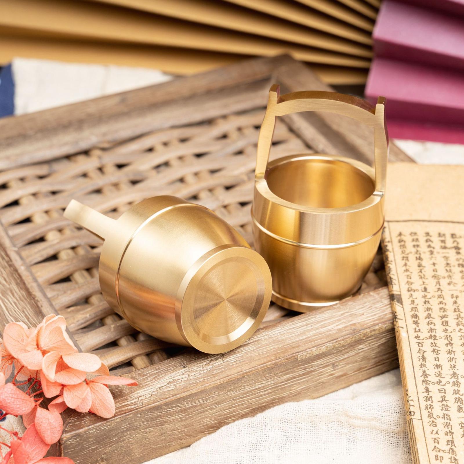 Novelty Brass Bucket Copper Pot Bucket Vase for Dining Room Wedding