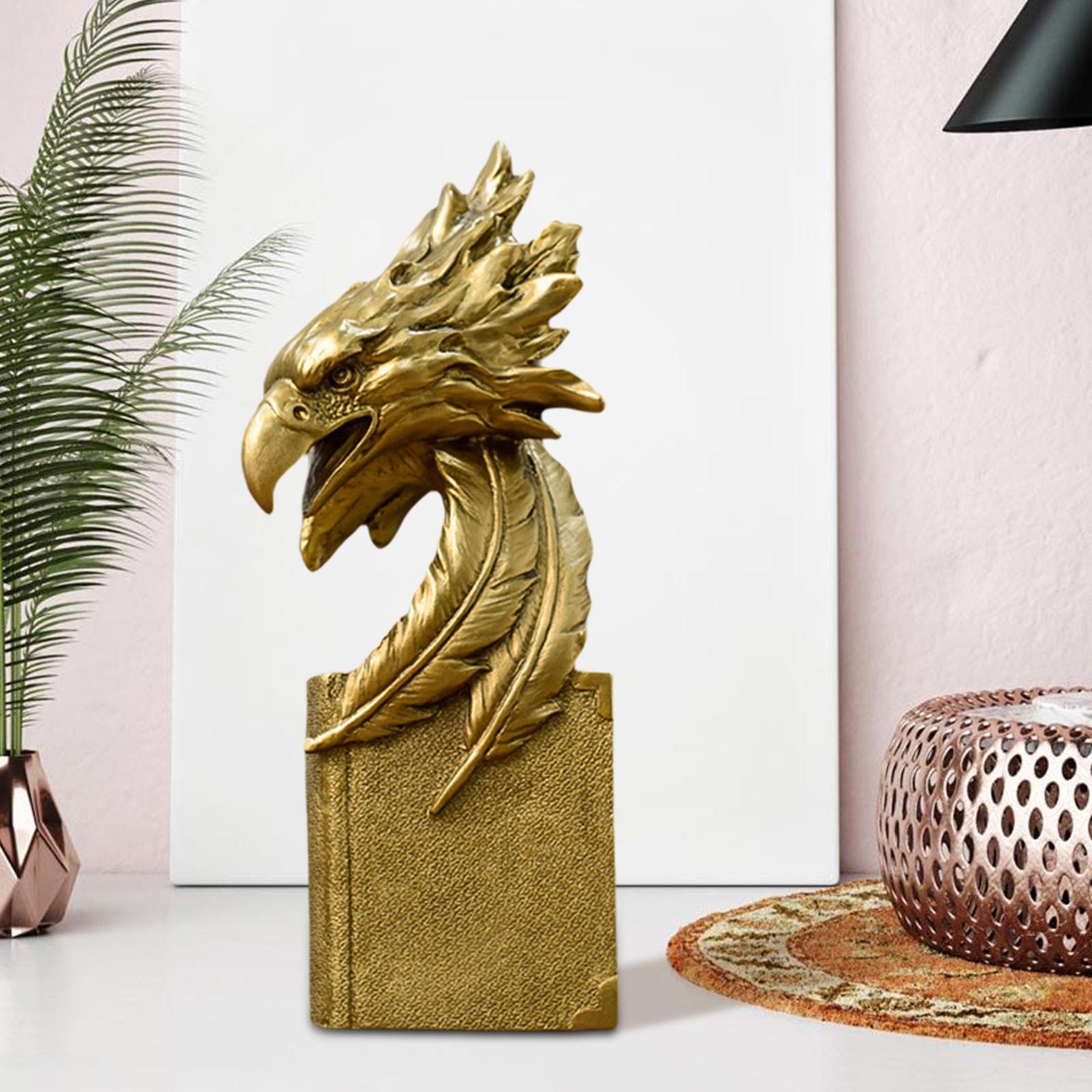 Modern Eagle Statue Collection Artwork Decorative for Bedroom Office Gold
