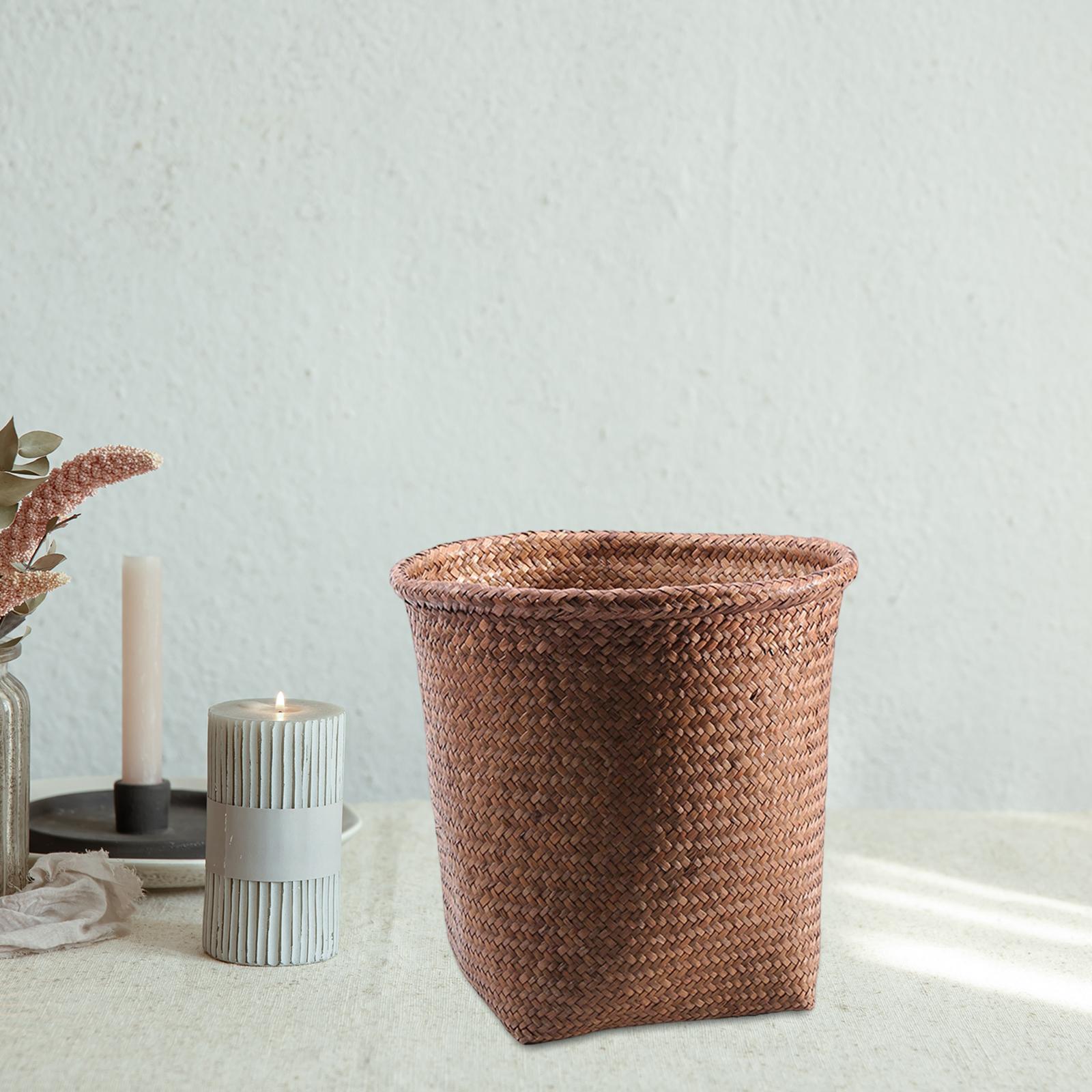 Storage Plant Pots Towels Nursery Balcony Garden Home Woven Straw Baskets Coffee