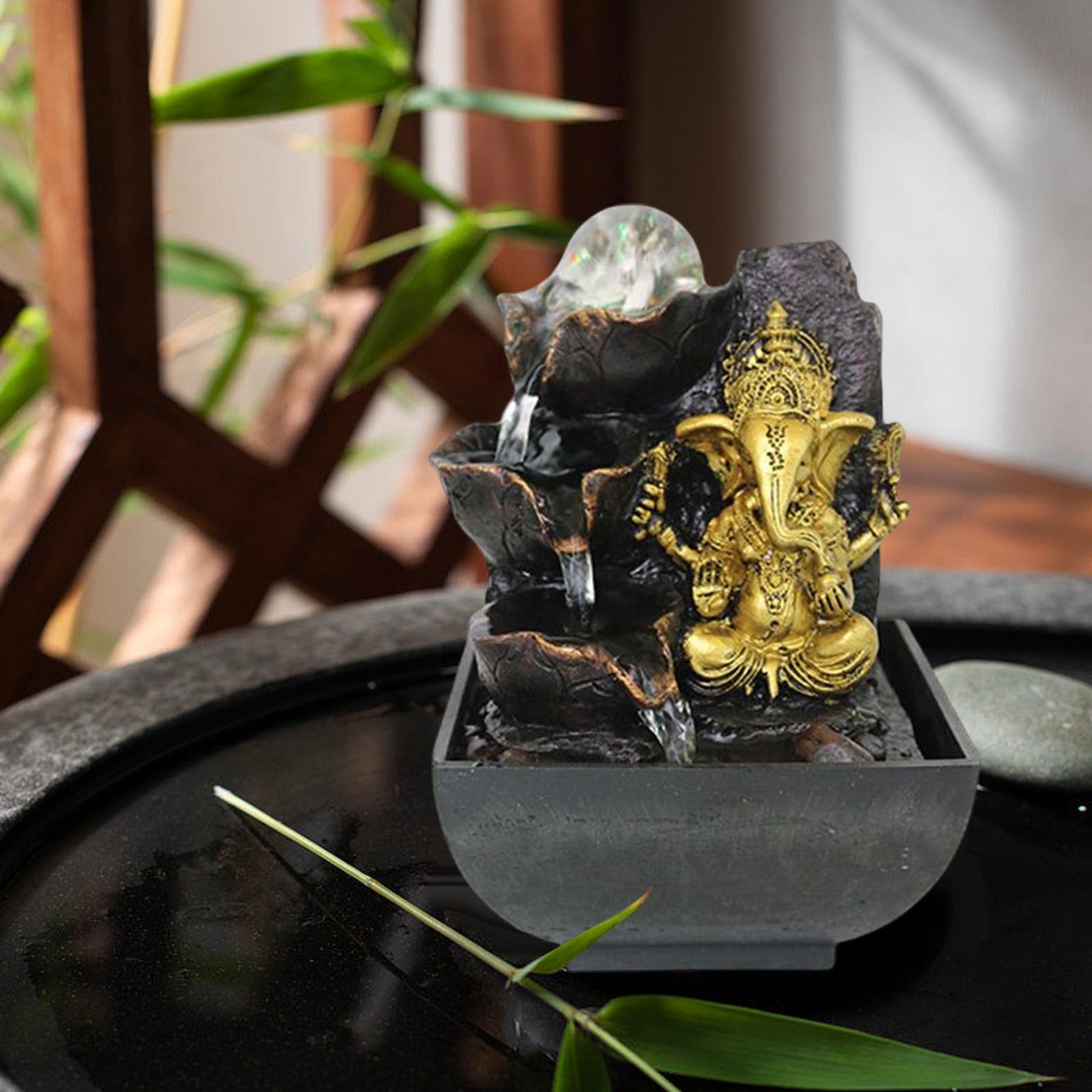 Ganesha Statues Indoor Tabletop Fountain Collectibles Decorative Gift 13cmx13cmx18cm