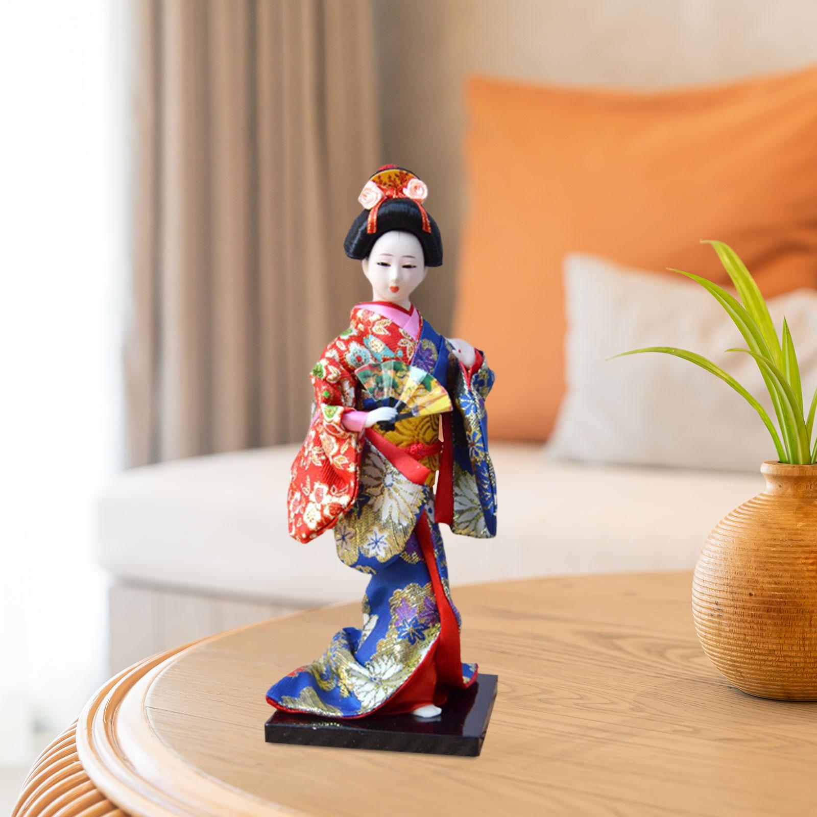 Ethnic Japanese Geisha Dolls Vintage Style Asian for Shelf Decor style D