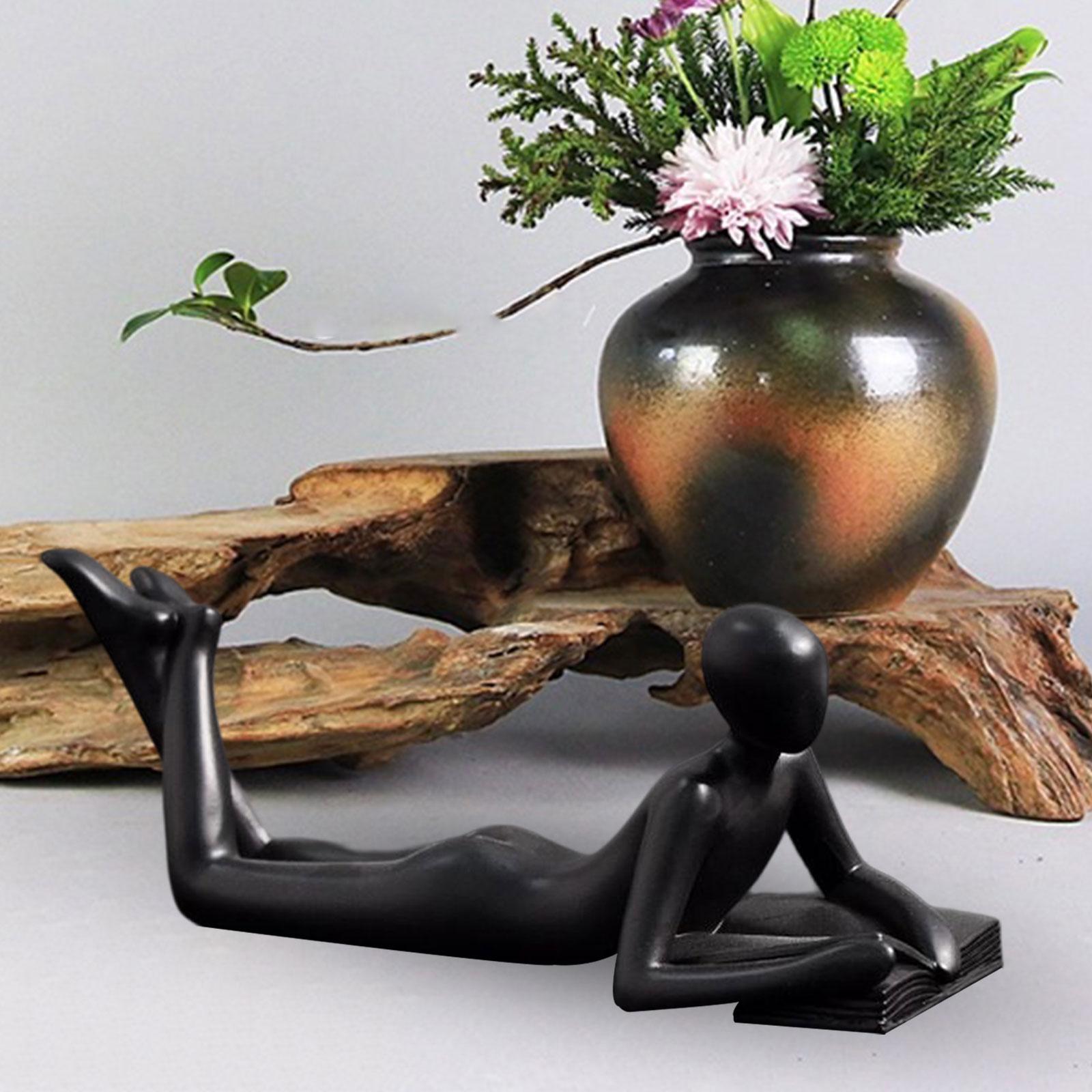 Resin Thinker Statue Abstract Figurine Thinker Sculpture for Living Room Style A 18x7x7.5cm