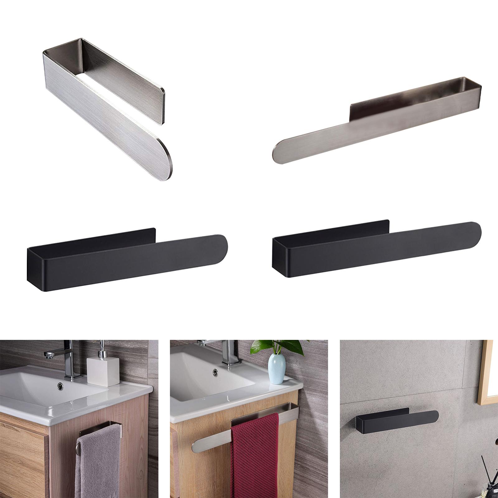 Towel Rack Holder Wall Mounted Hand Towel Rails for Bathroom Kitchen Cabinet 21x4x4.5cm Silver