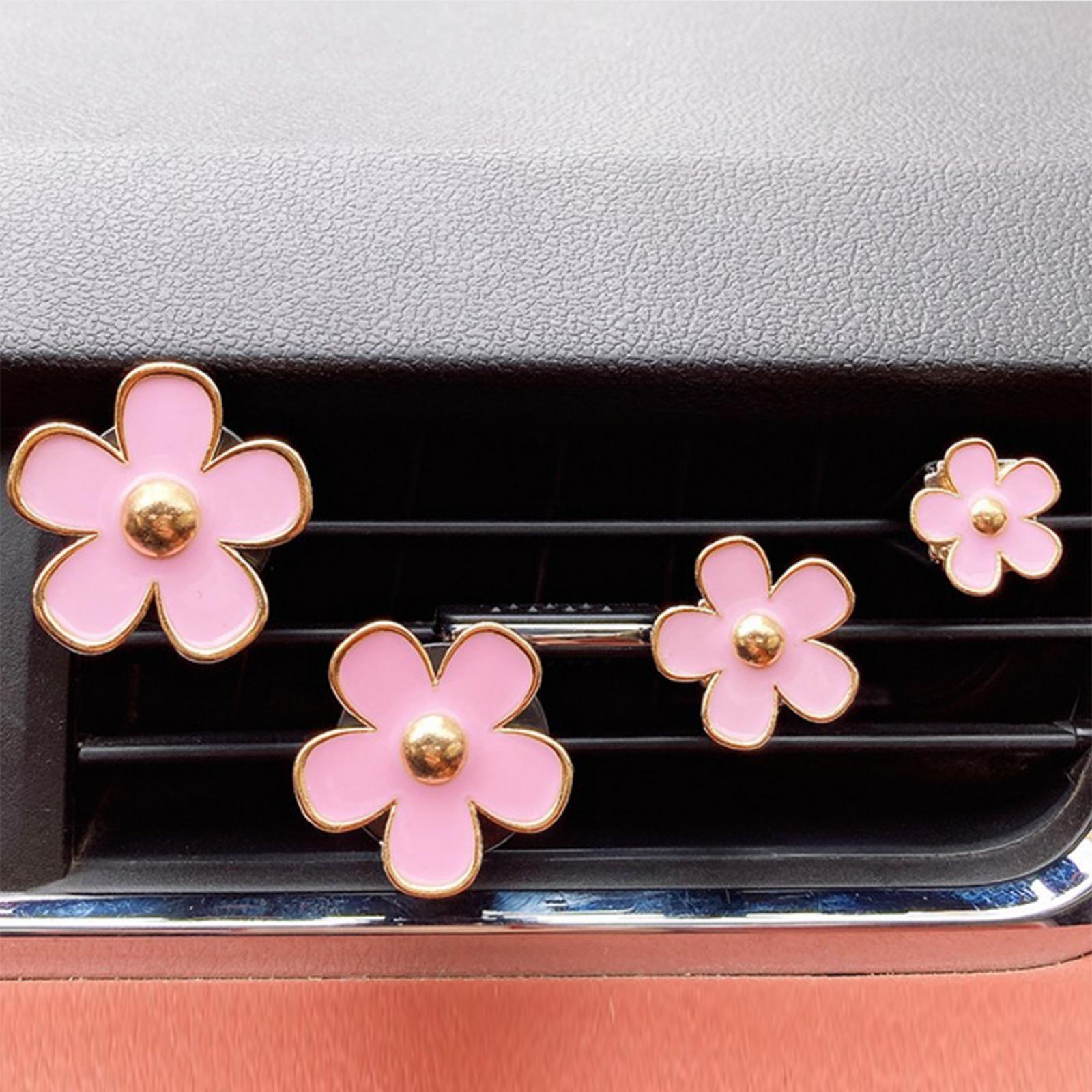 4 Pieces Car Aromatherapy Vent Clip Universal Air Conditioner Vent Diffuser Pink