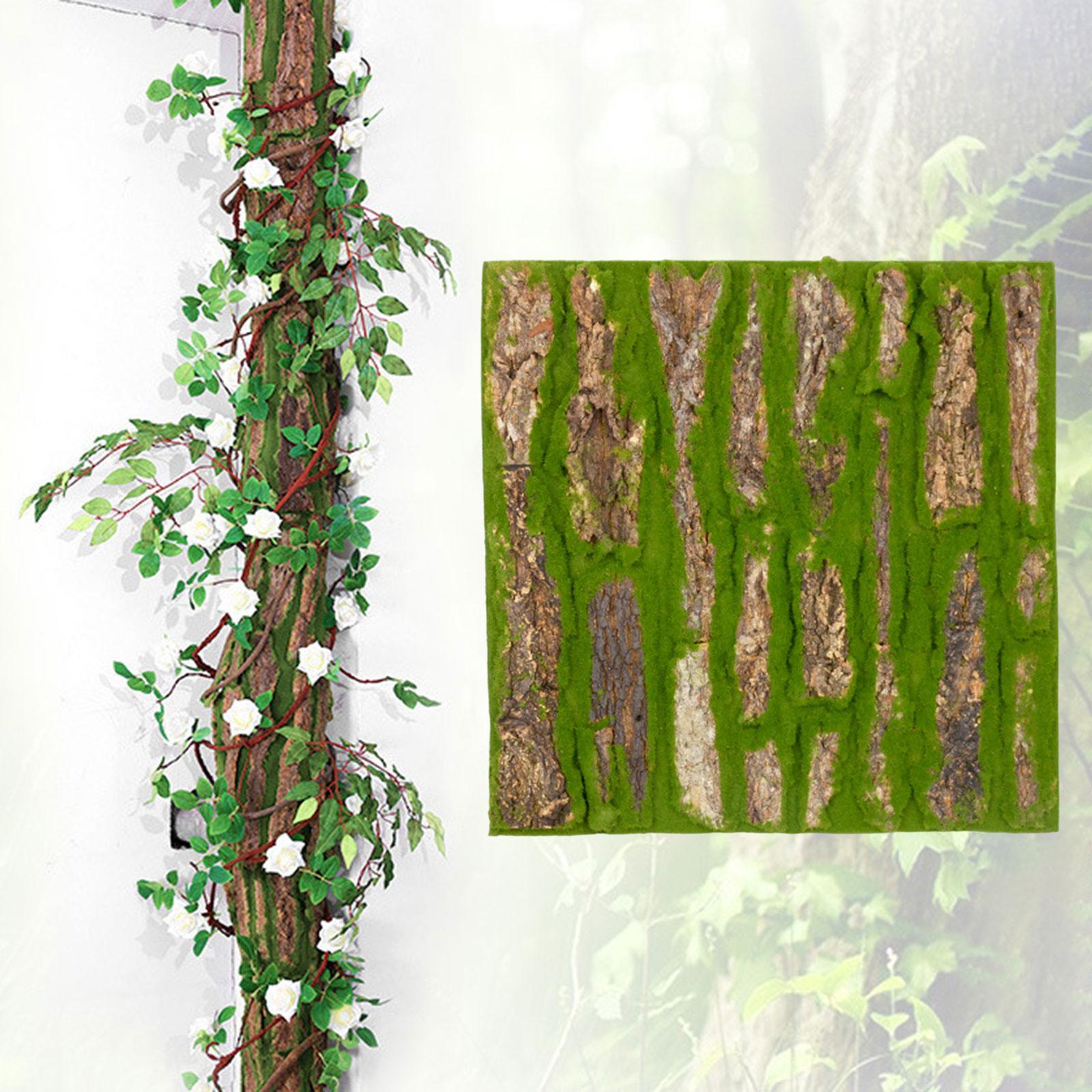 Simulation Bark Cover DIY Green Plant Portable for Garden Home Aquarium 50cmx50cm