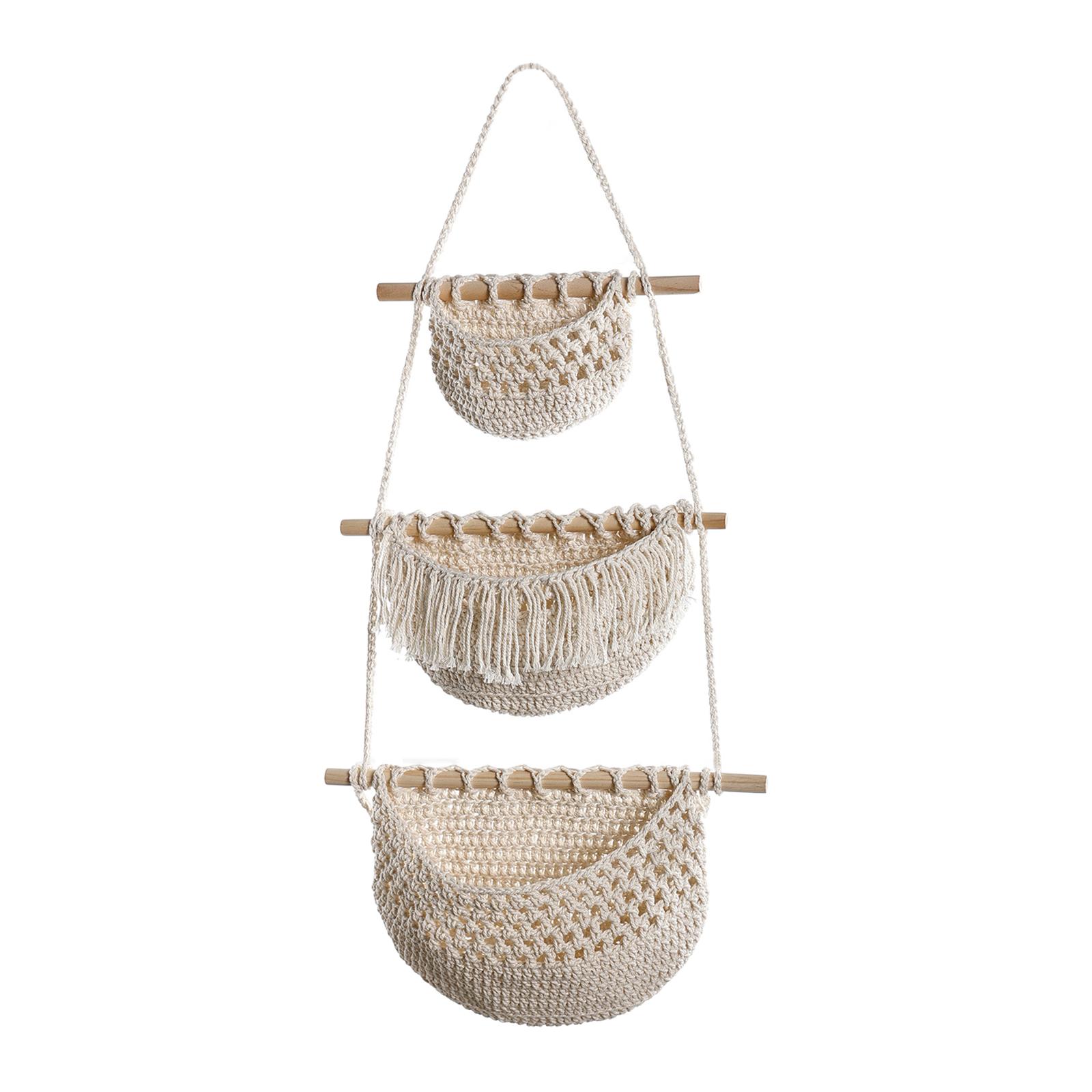 Hanging Fruit Baskets 3 Tiers