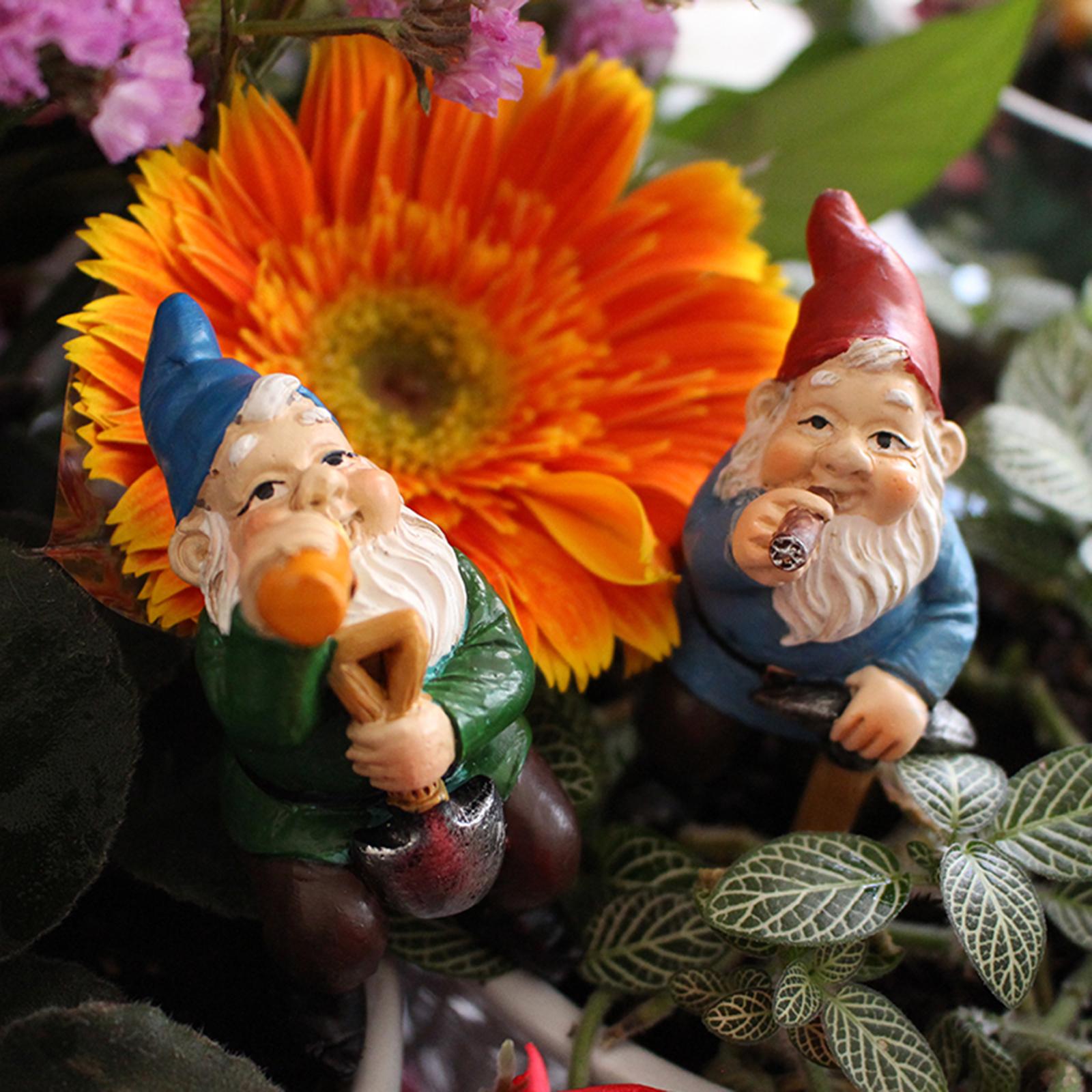 4 Pieces Miniature Gardening Gnomes Figurines for Patio Micro Landscape Lawn