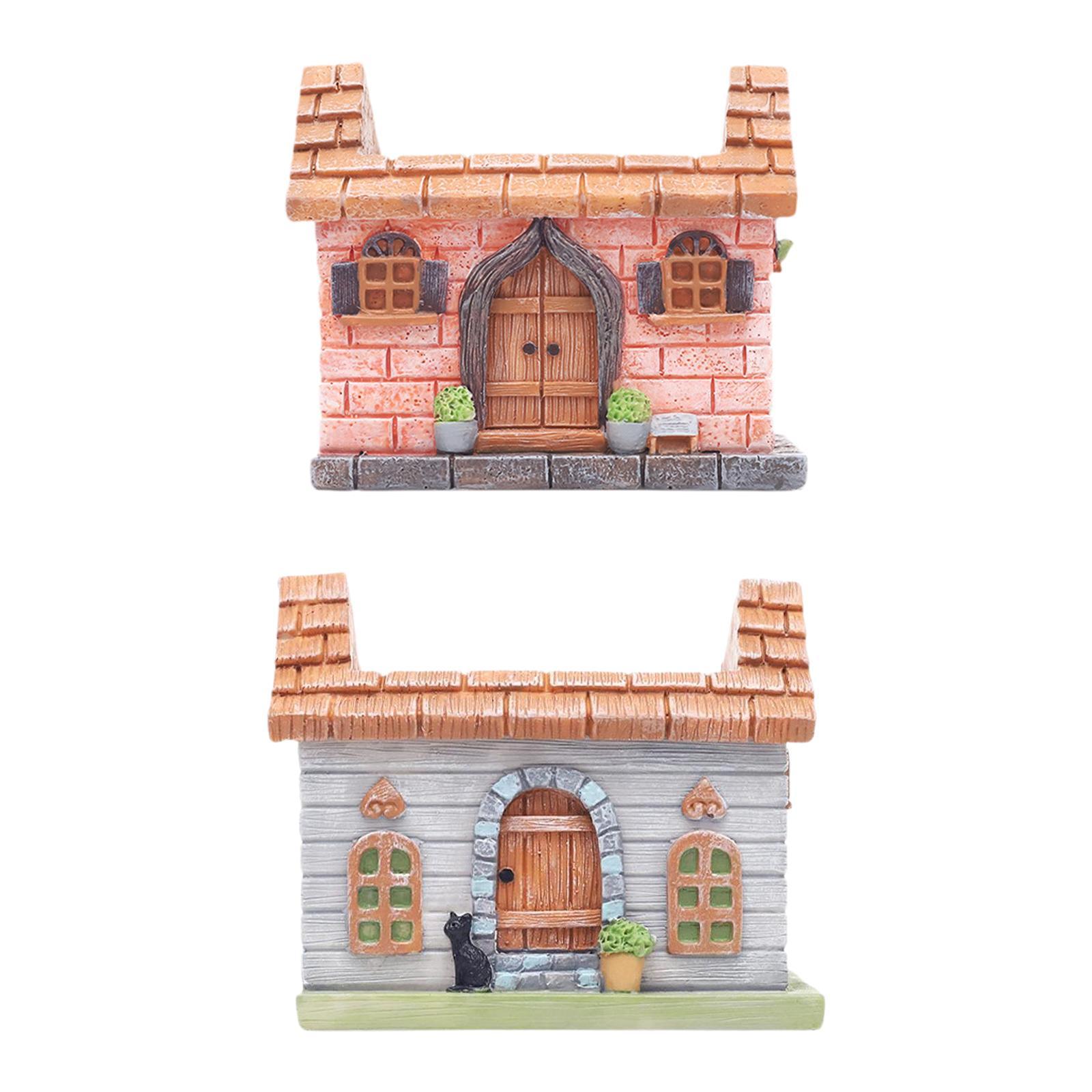 Planter Ornament Housewarming Gift Table Centerpiece Chinese House Flowerpot Pink