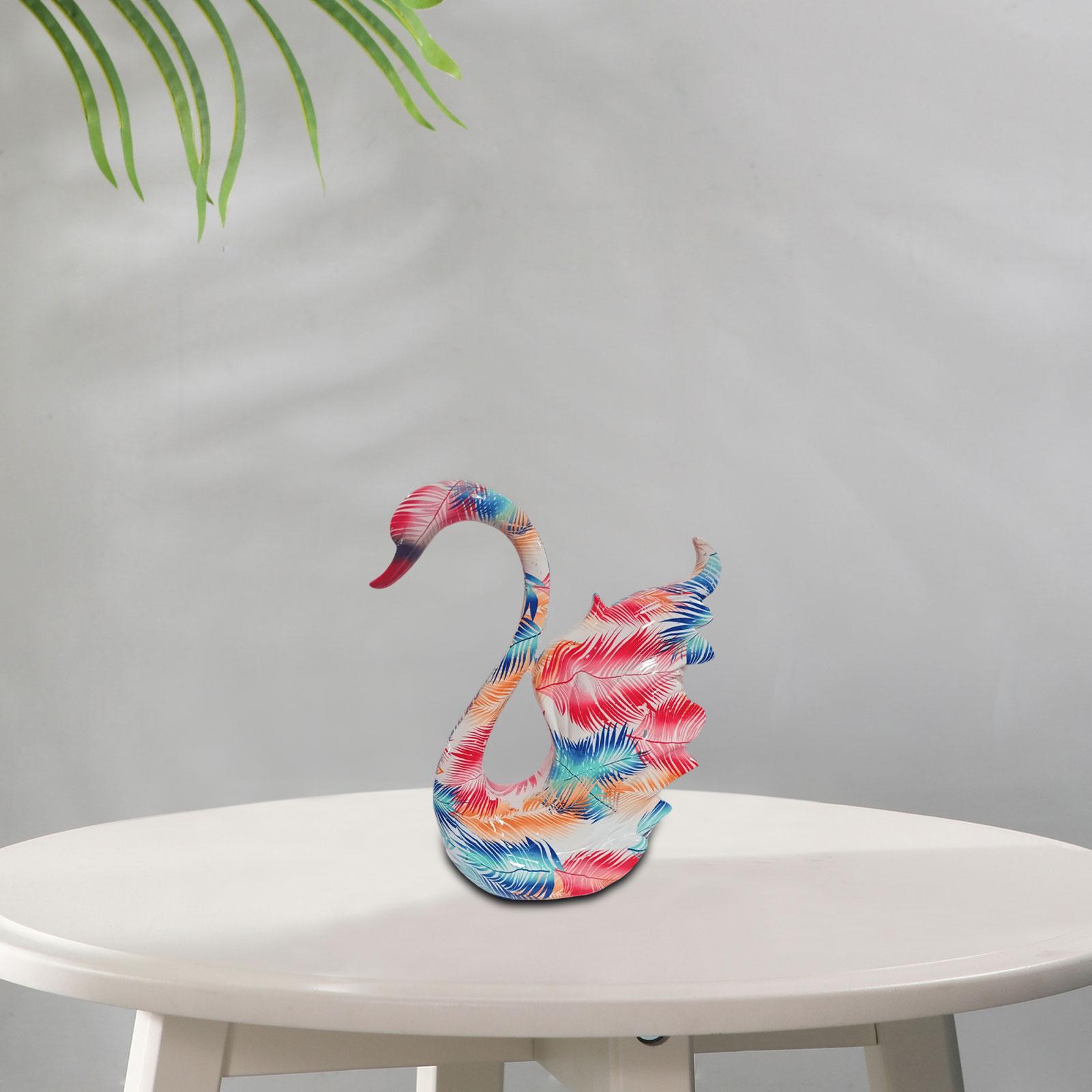 Swan Statue Collectible Modern Sculpture for Desk Living Room Cabinet Feathers