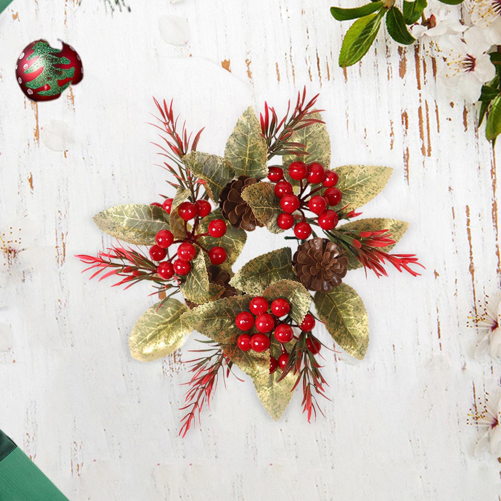 Candle Ring Wreath Artificial Wreath Candle Garland for Bedroom Thanksgiving