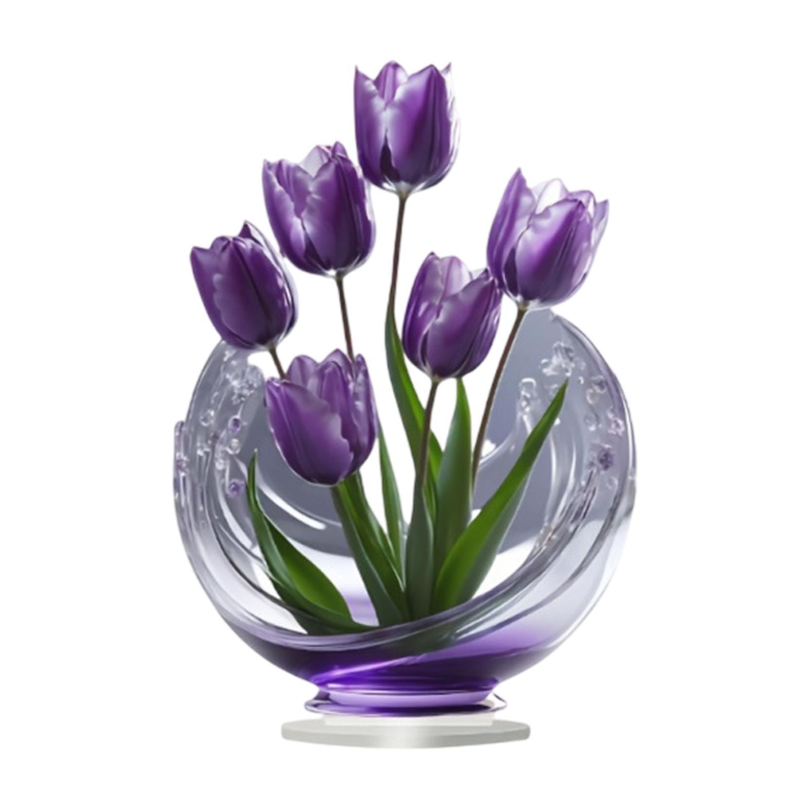 Tulip Acrylic Desktop Plaque