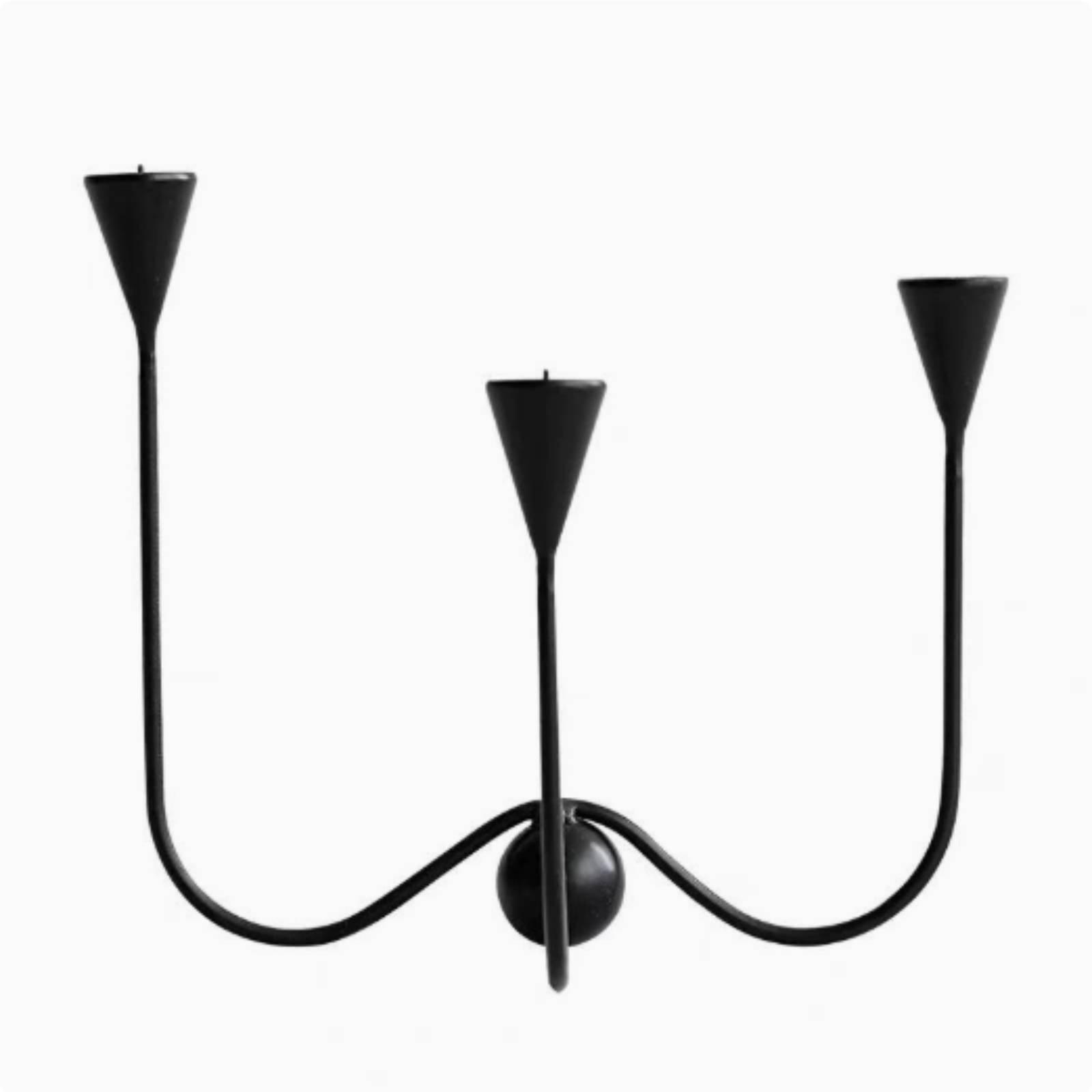 Black 3-Arm Candelabra