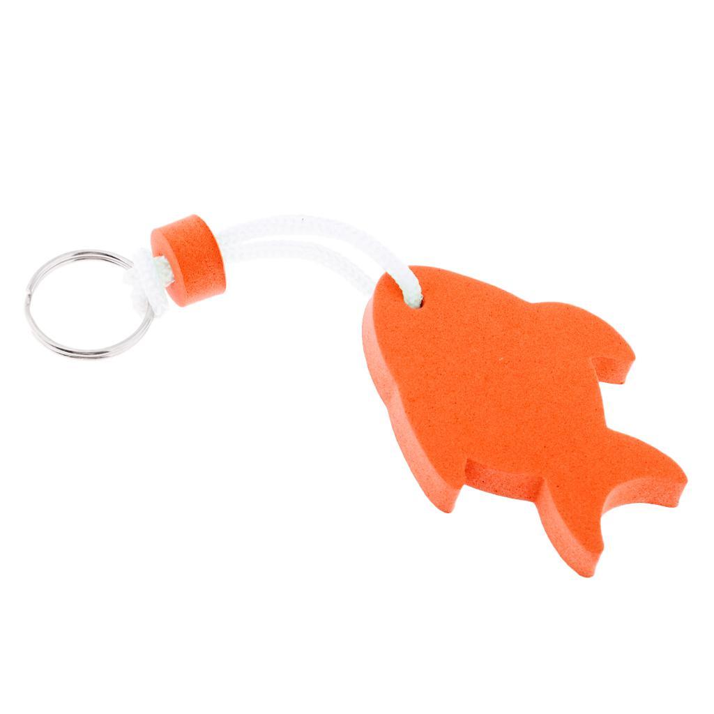 EVA Foam Fish Shaped Floating Keyring for Boating Yachting Sailing Orange