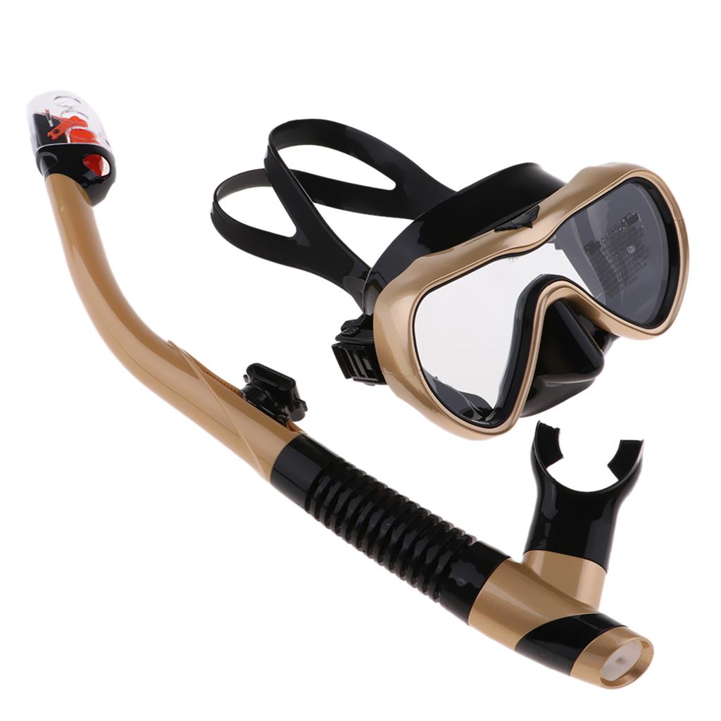 Diving Mask Snorkel Set Anti Fog Tempered Glass Swimming Goggles Scuba