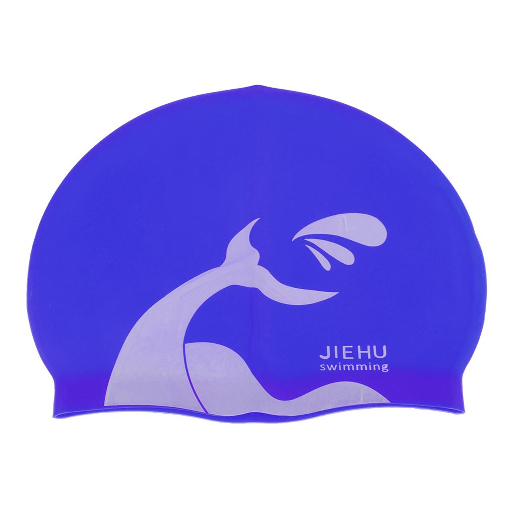 Swim Caps Waterproof Unisex Premium Silicone No-Slip Swimming Hat Blue