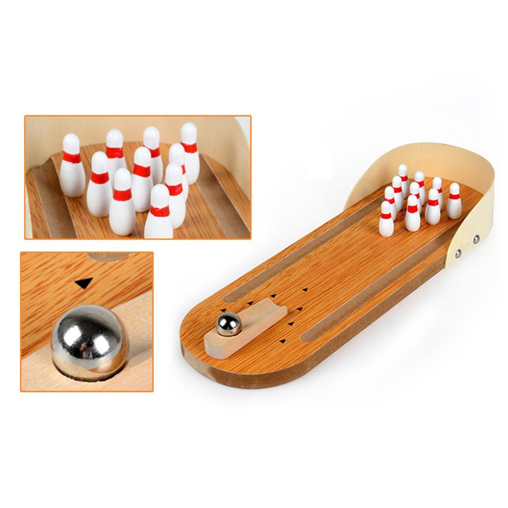 Mini Bowling Game Board Game Finger Play Children Developmental Toys