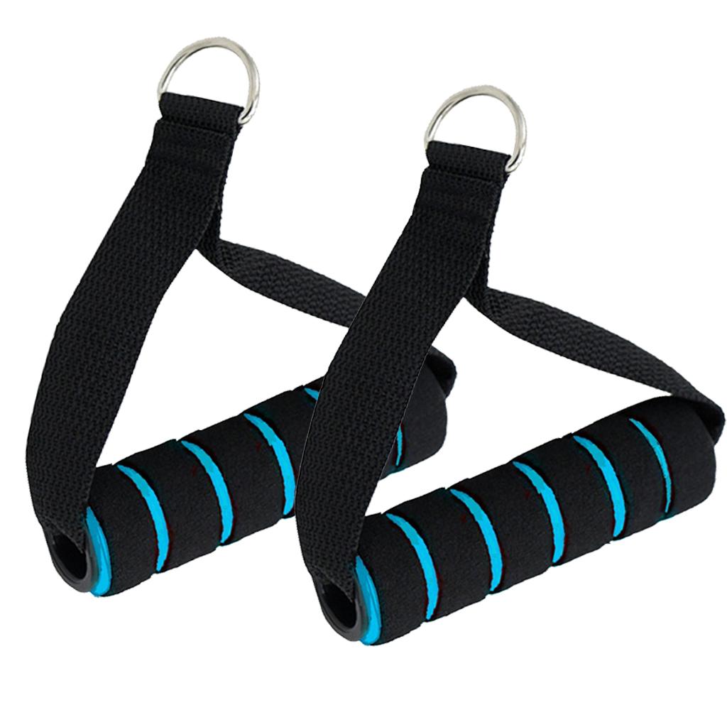 Resistance Bands Handle with Strong Nylon Strap black and blue