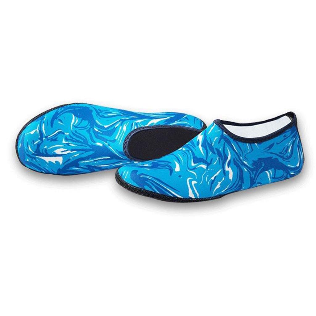 Soft Water Shoes Stretchy Aqua Socks Yoga Swim Shoe Dive Sock Camo Blue L